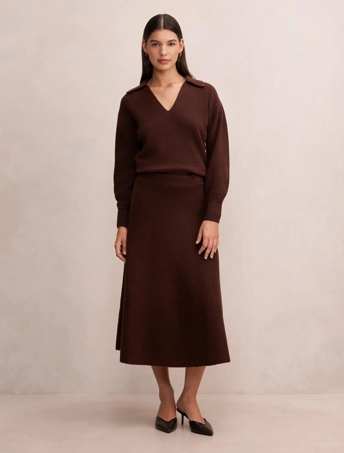 Sammie Collared Sweater Chocolate Co-ord