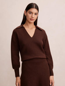 Sammie Collared Sweater Chocolate Co-ord