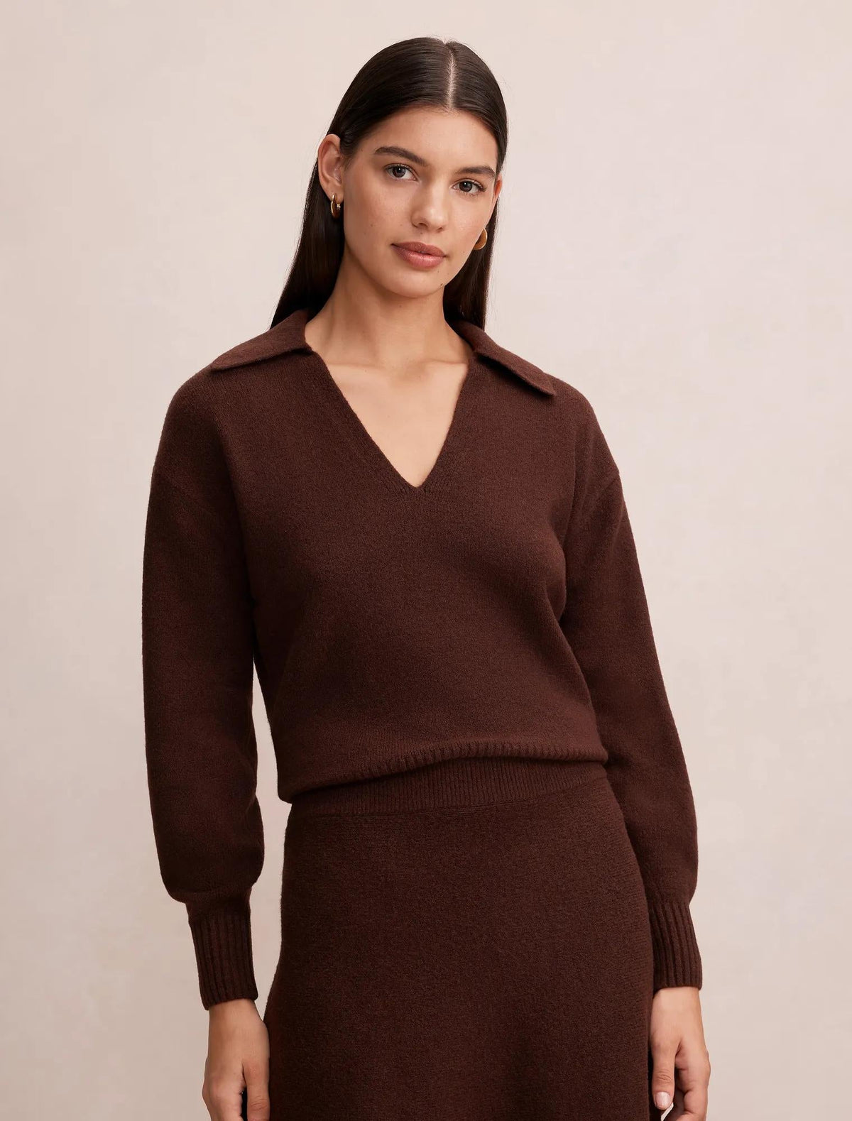 Sammie Collared Sweater Chocolate Co-ord