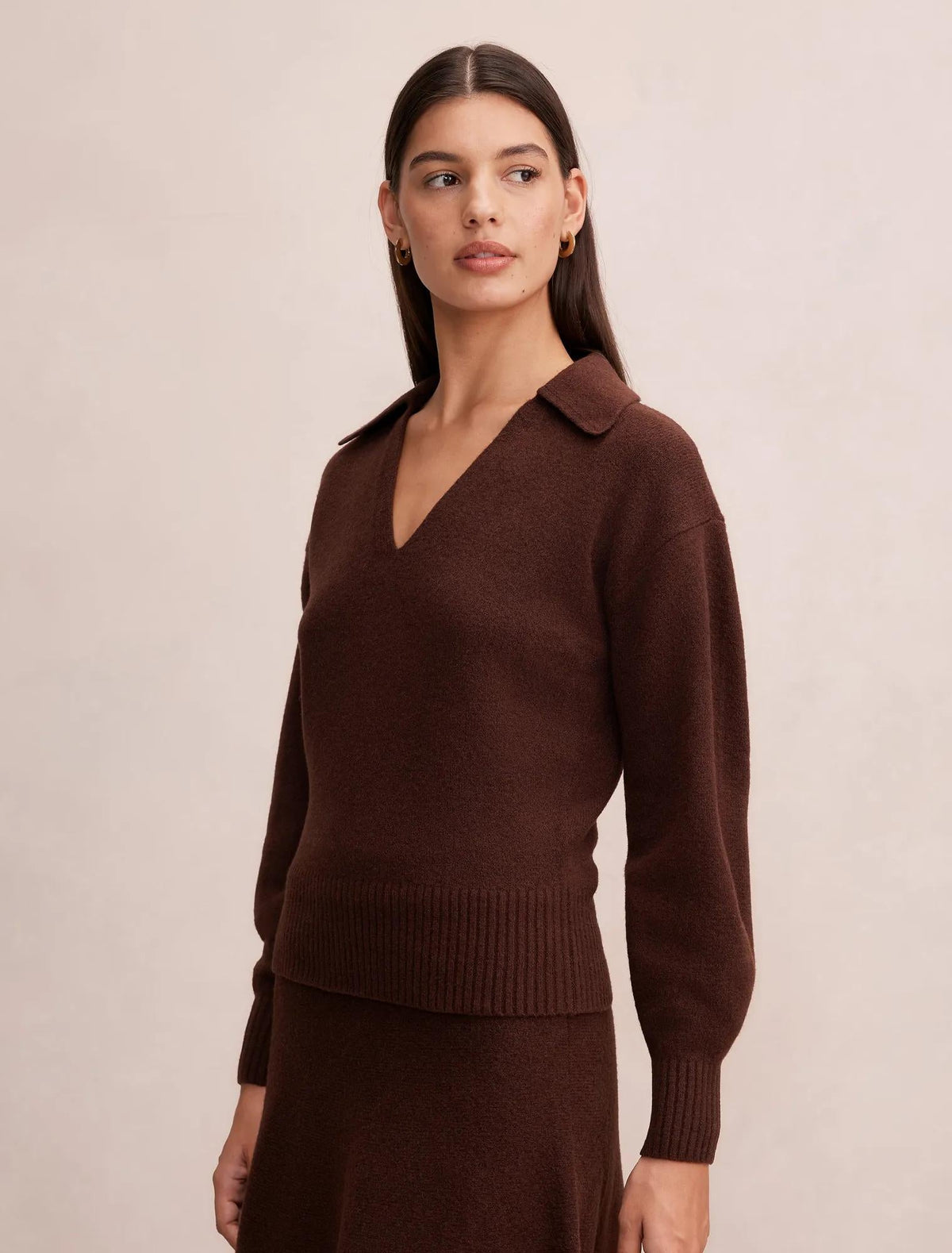Sammie Collared Sweater Chocolate Co-ord