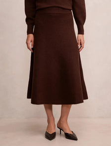 Sammie Knit Midi Skirt Chocolate Co-ord