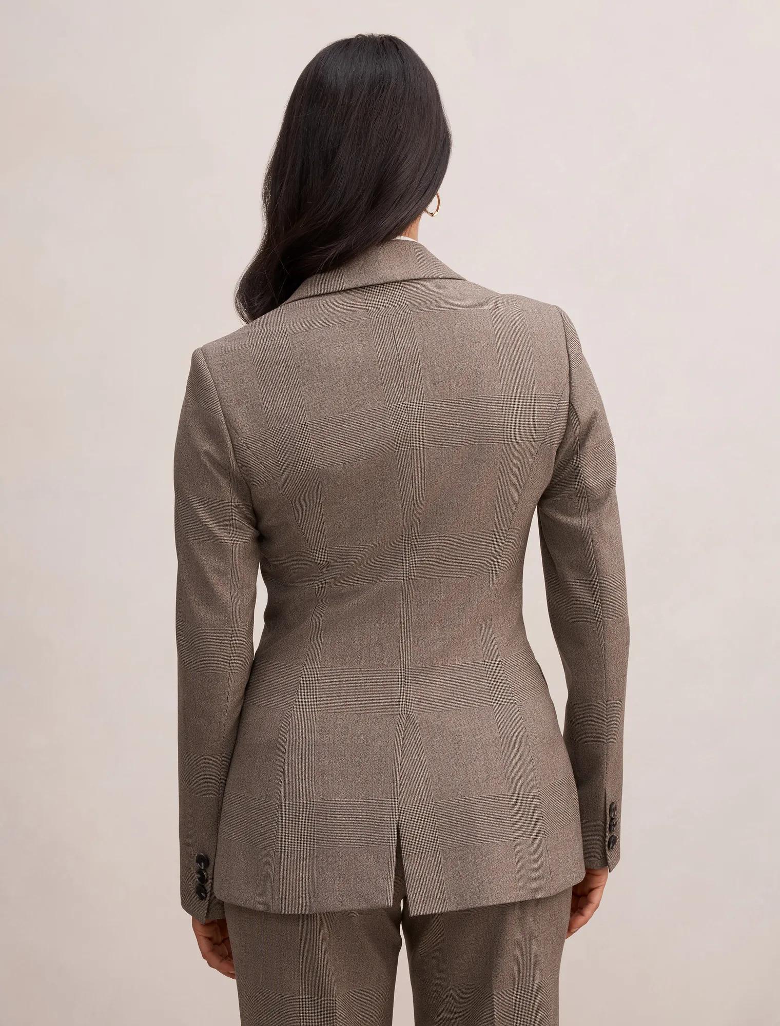 Clea Single Breasted Blazer Check Suit