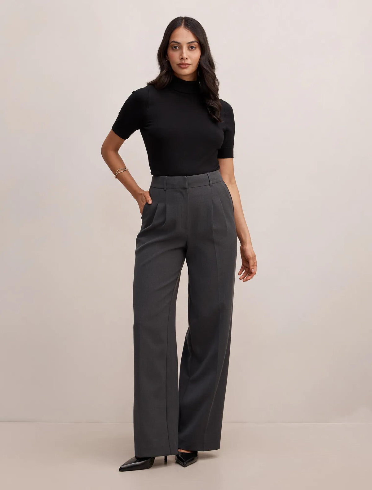 Kate Roll Neck Tee Black