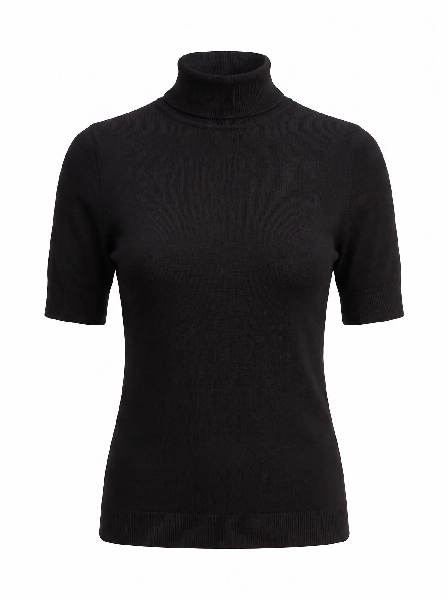 Kate Roll Neck Tee Black_mannequin