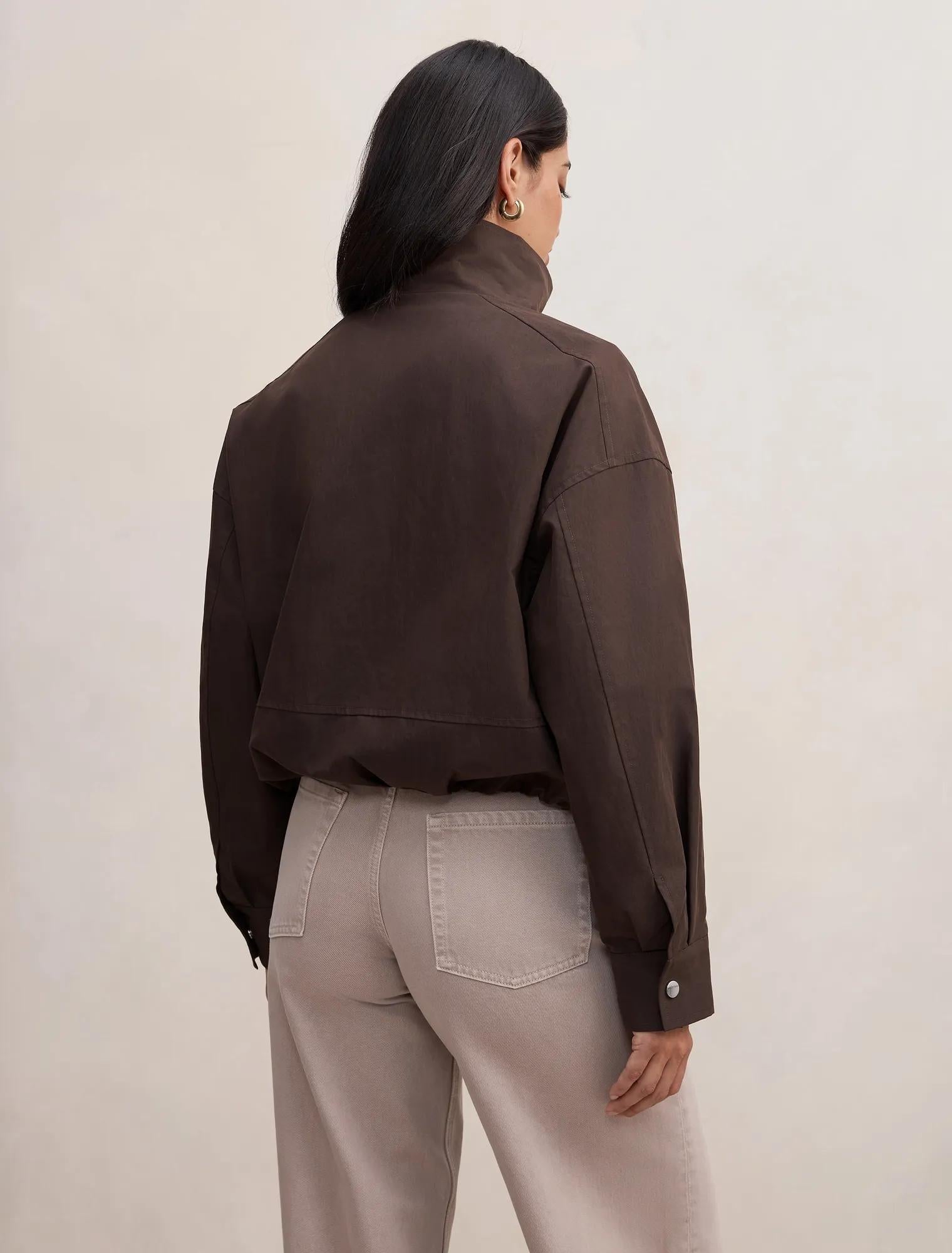 Brooke Funnel Neck Jacket Chocolate
