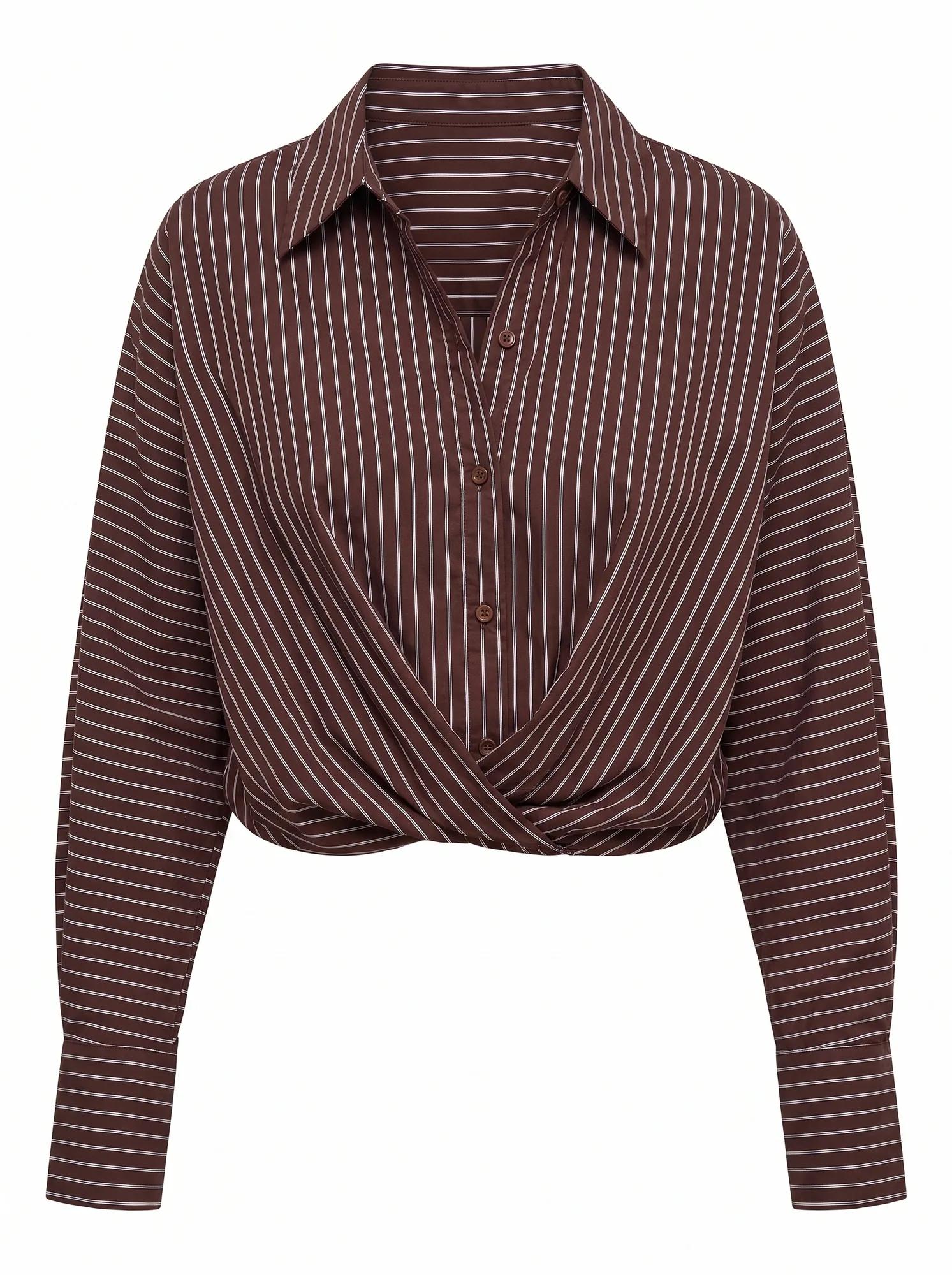 Violetta Bubble Shirt Chocolate Stripe