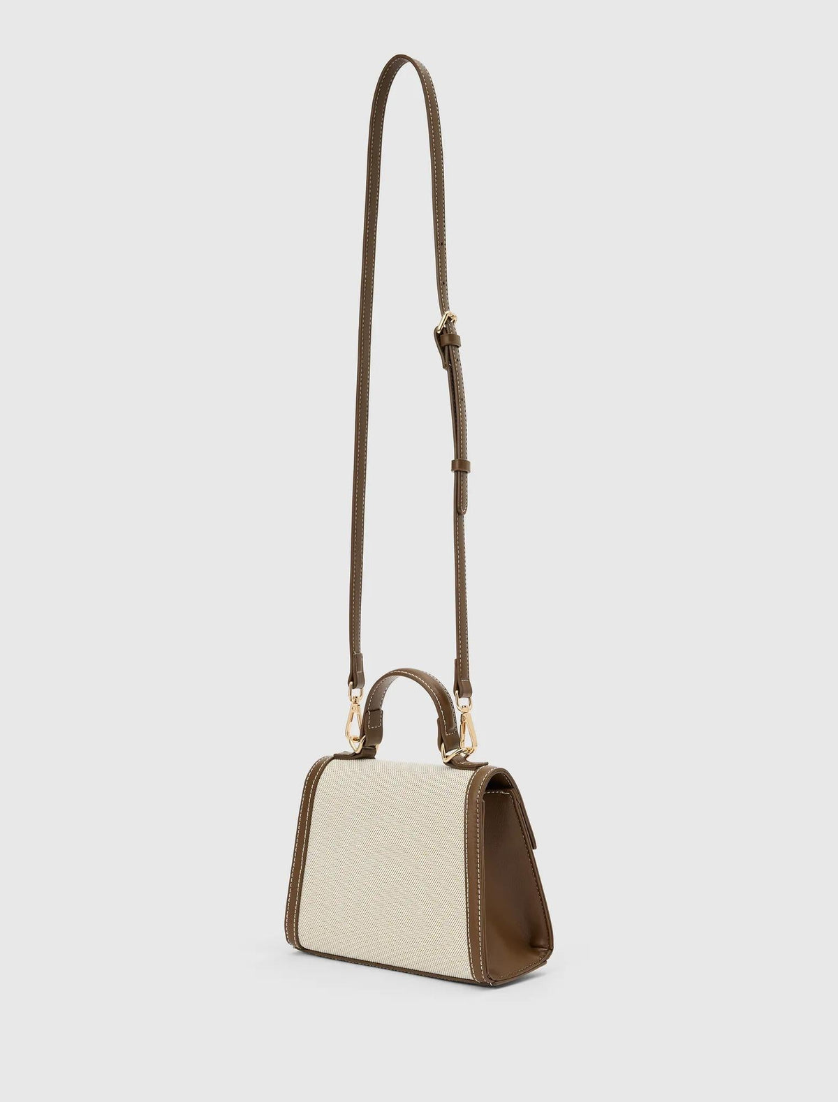 Laurel Lock Top Handle Canvas/Chocolate