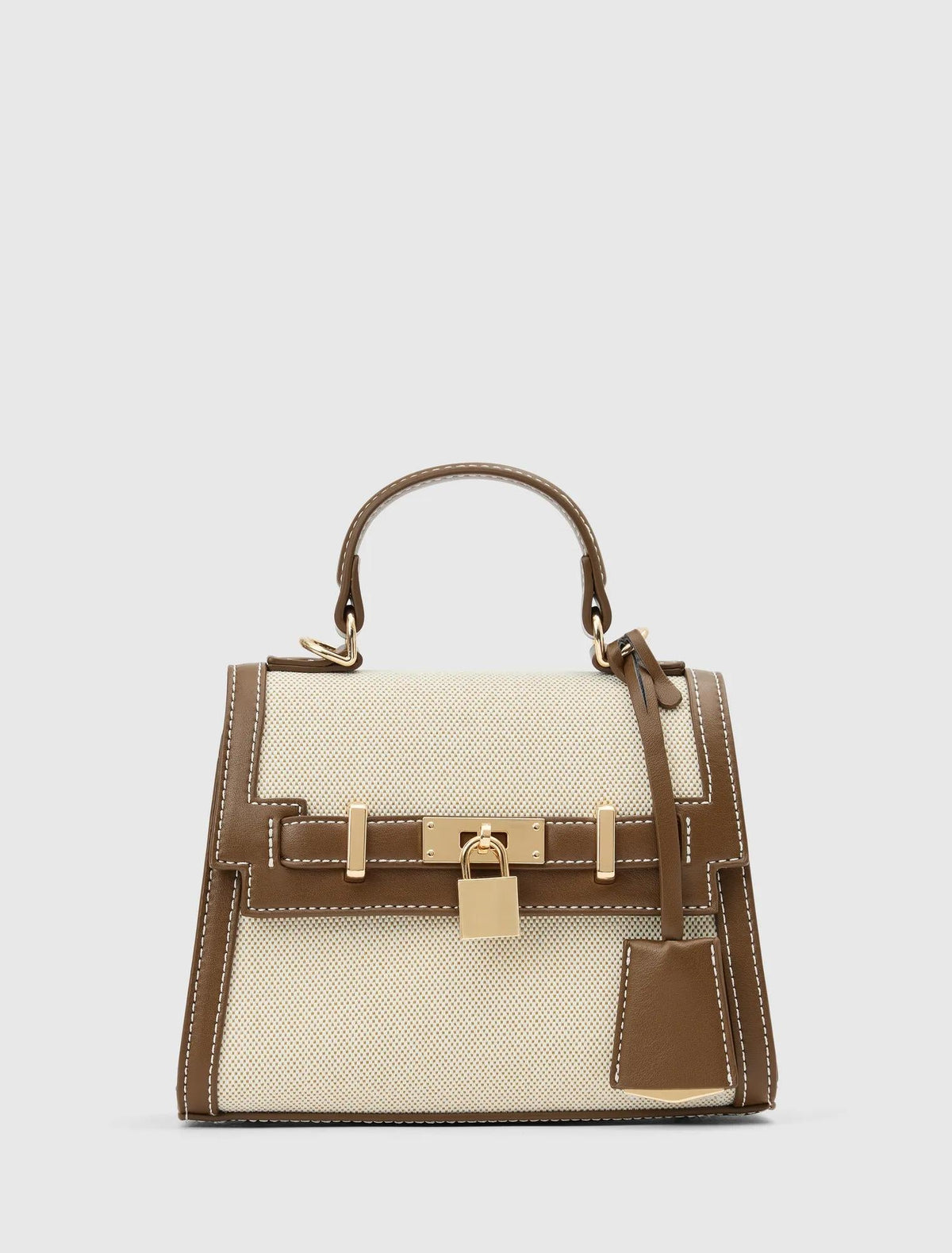 Laurel Lock Top Handle Canvas/Chocolate