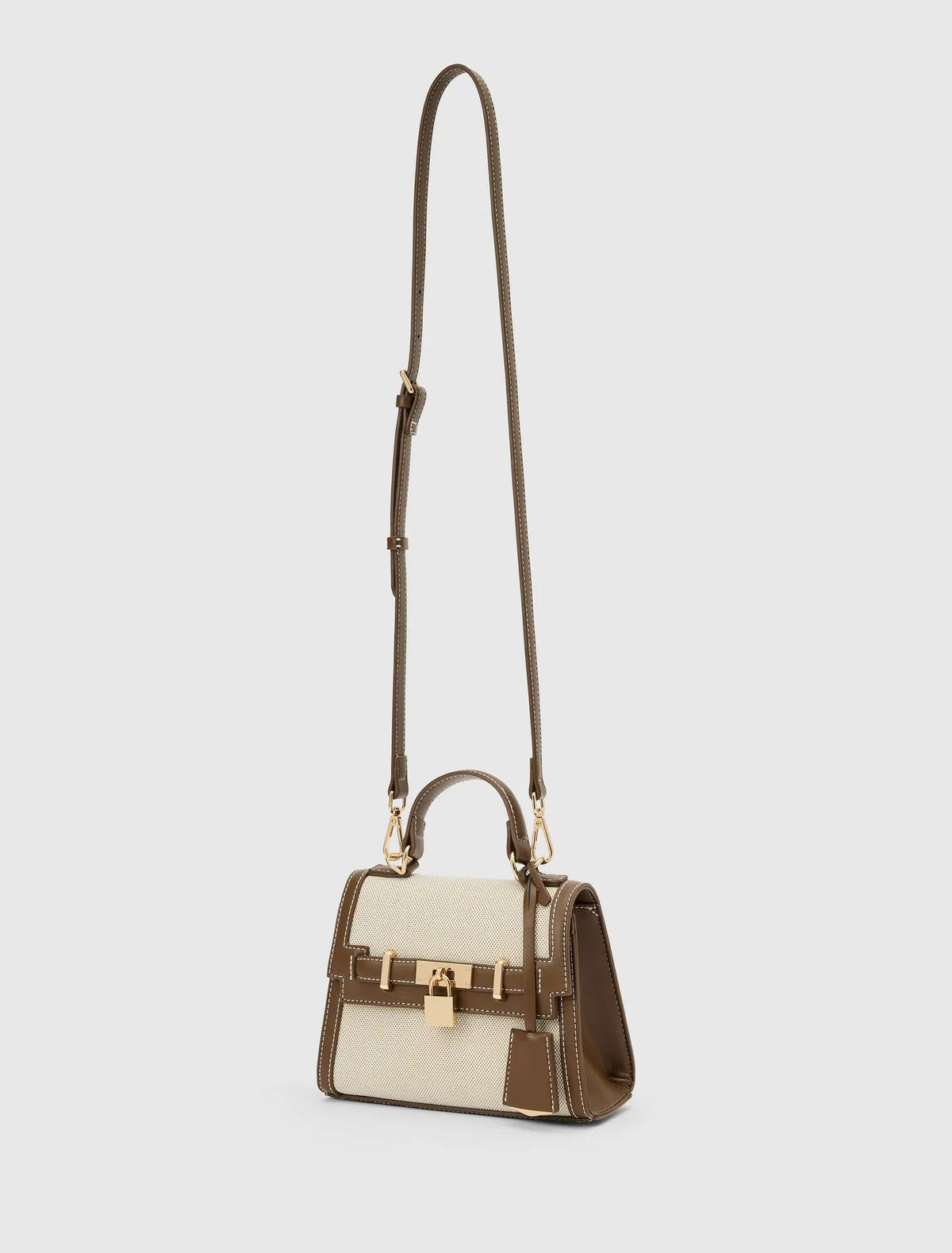 Laurel Lock Top Handle Canvas/Chocolate