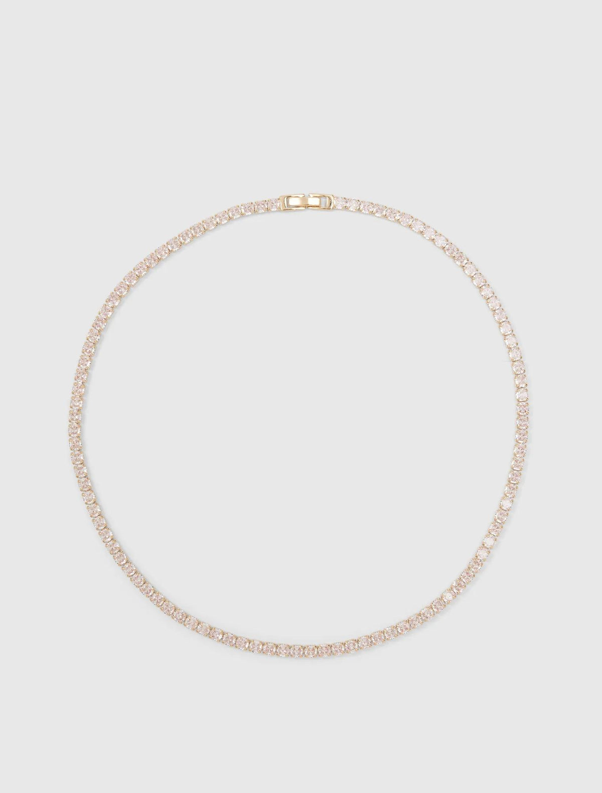Cristalle CZ Tennis Necklace Gold/Crystal_mannequin