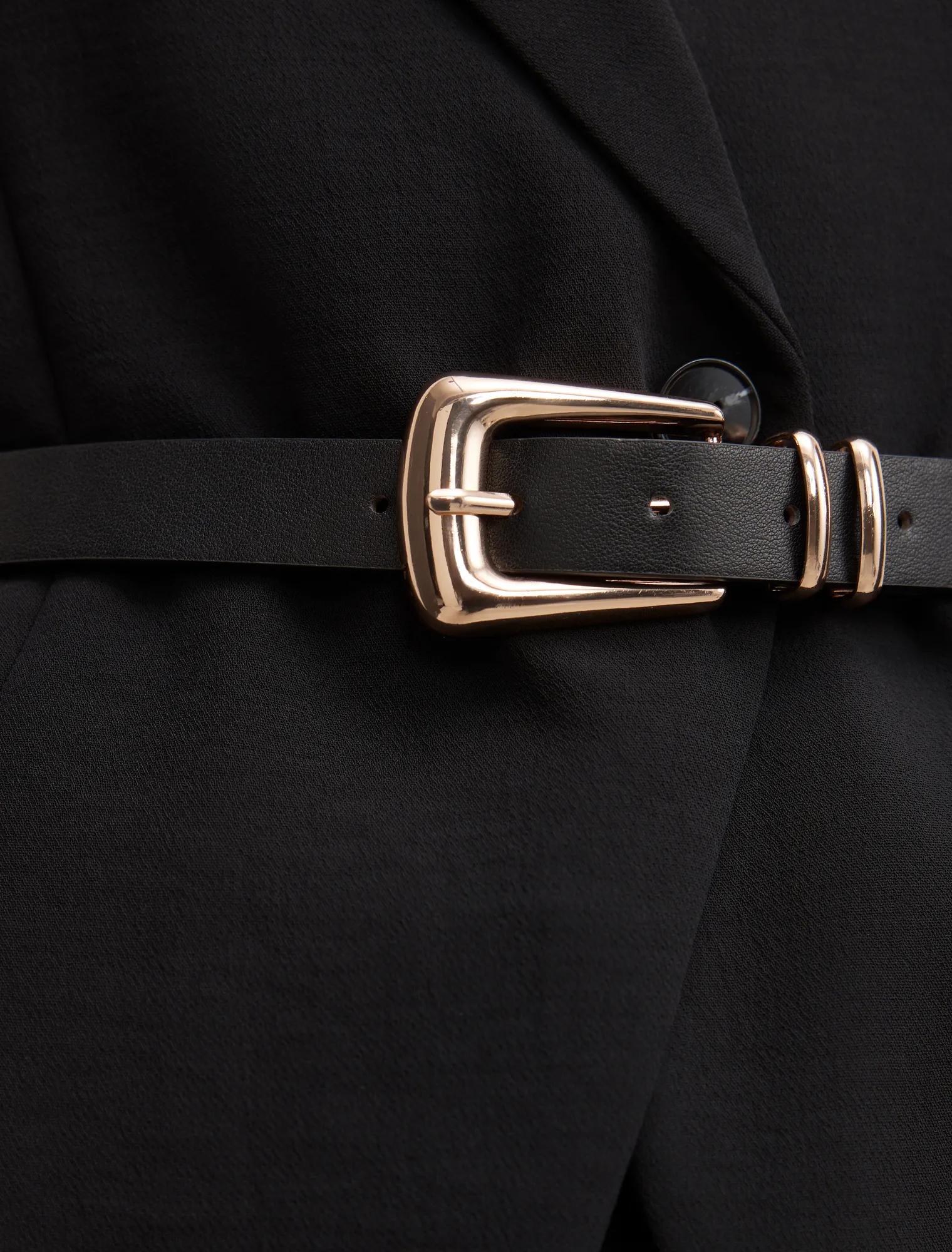 Ayla Tailored Belted Jumpsuit Black