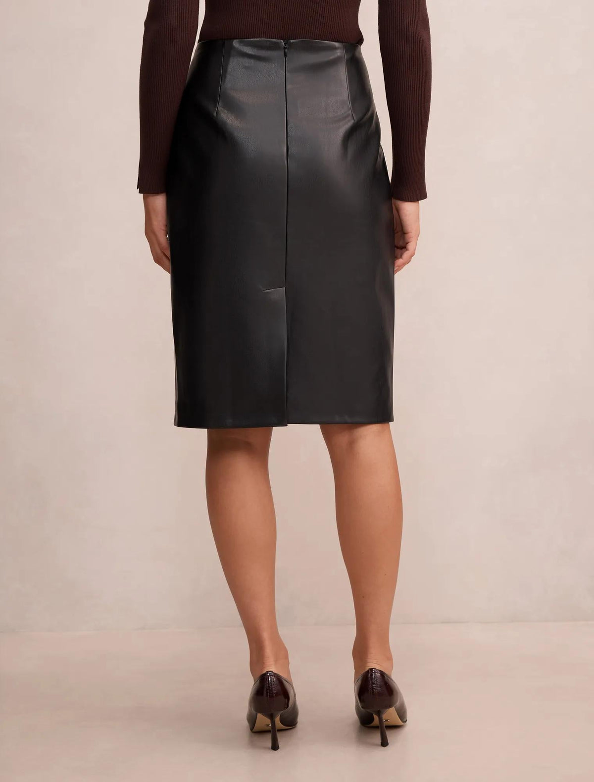 Gigi PU Pencil Skirt Black
