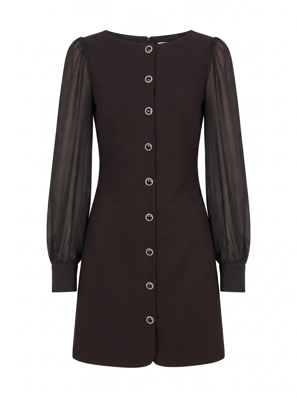 Twiggy Long Sleeve Button Mini Black_mannequin