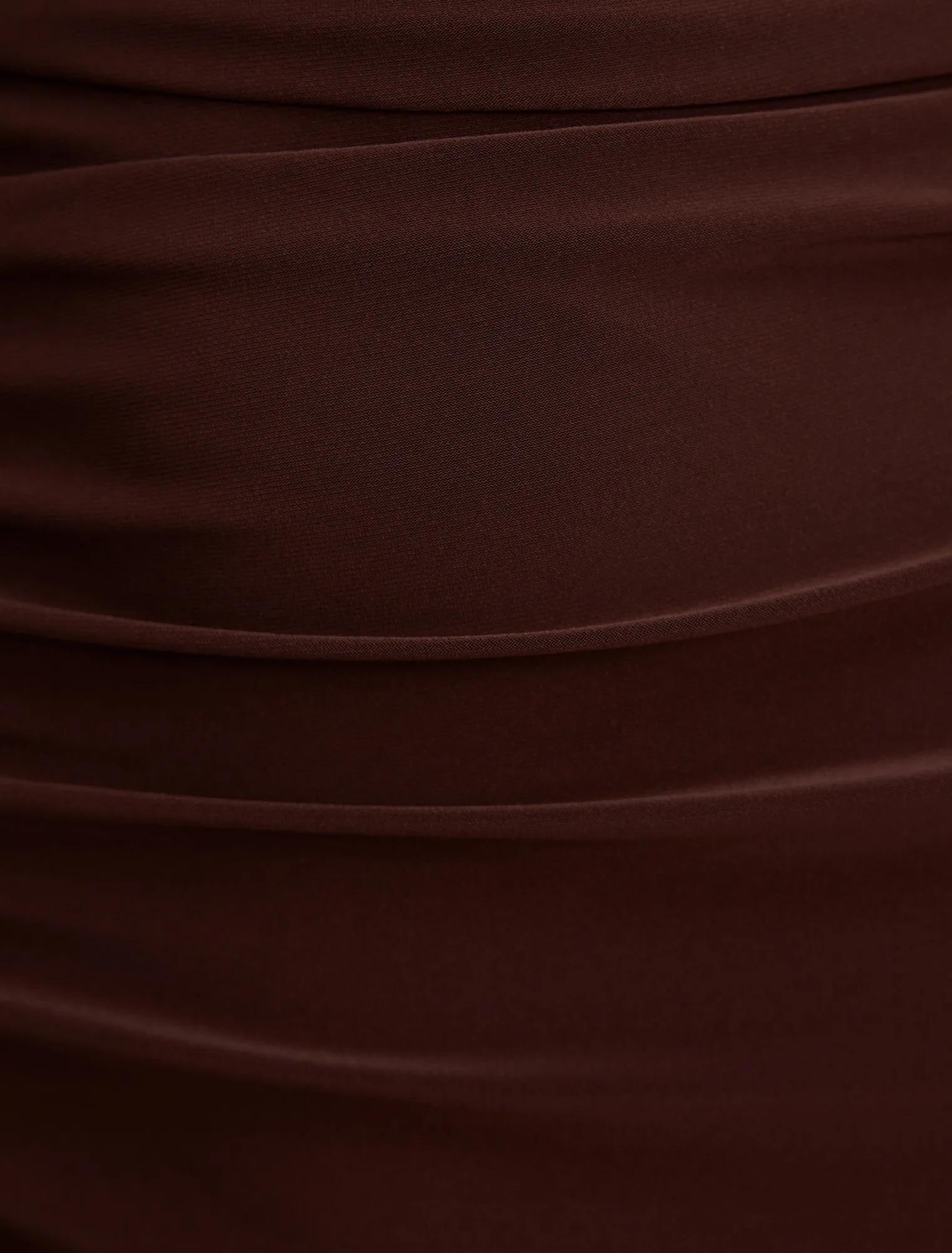 Mabel Long Sleeve Jersey Midi Dress Bitter Chocolate