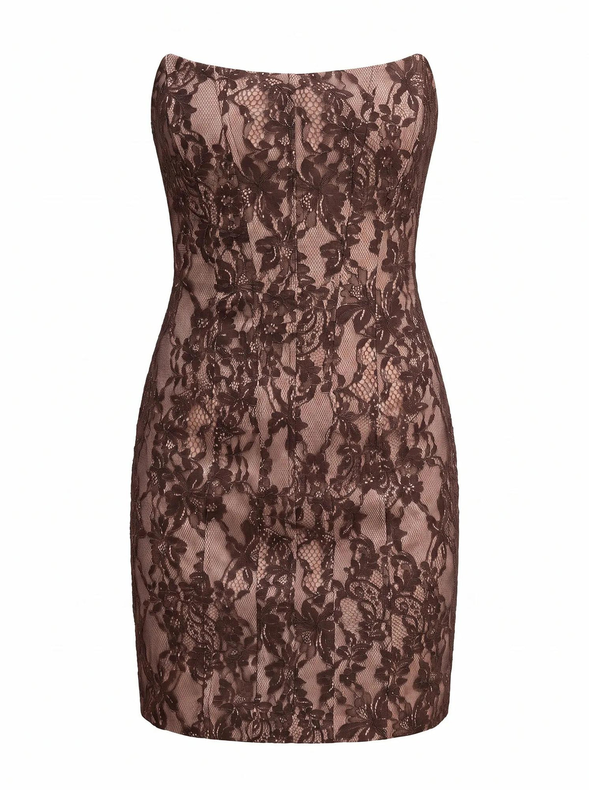 Reese Strapless Lace Corset Mini Chocolate Freckle_mannequin