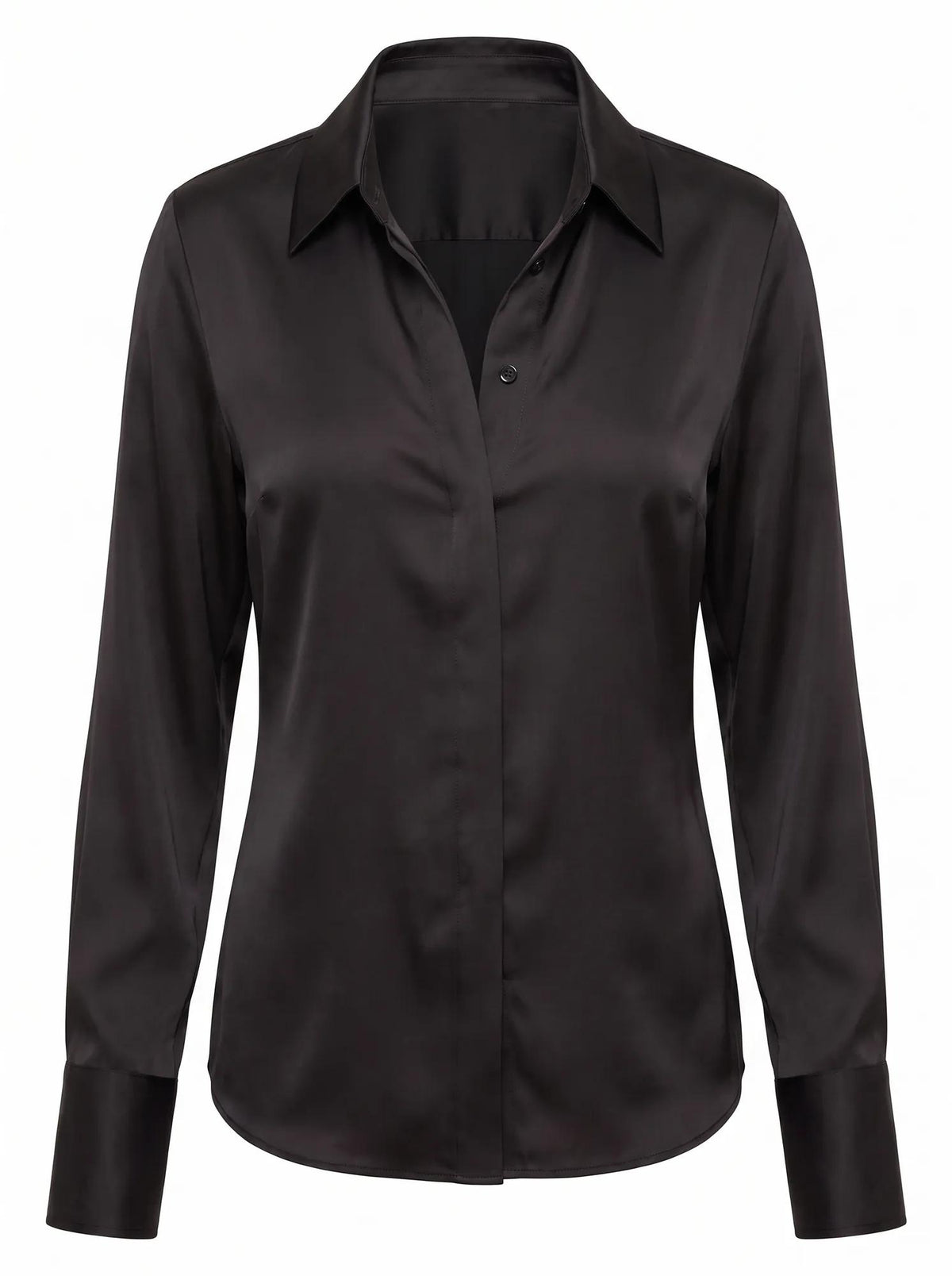 Gigi Fitted Cuffed Shirt Black_mannequin
