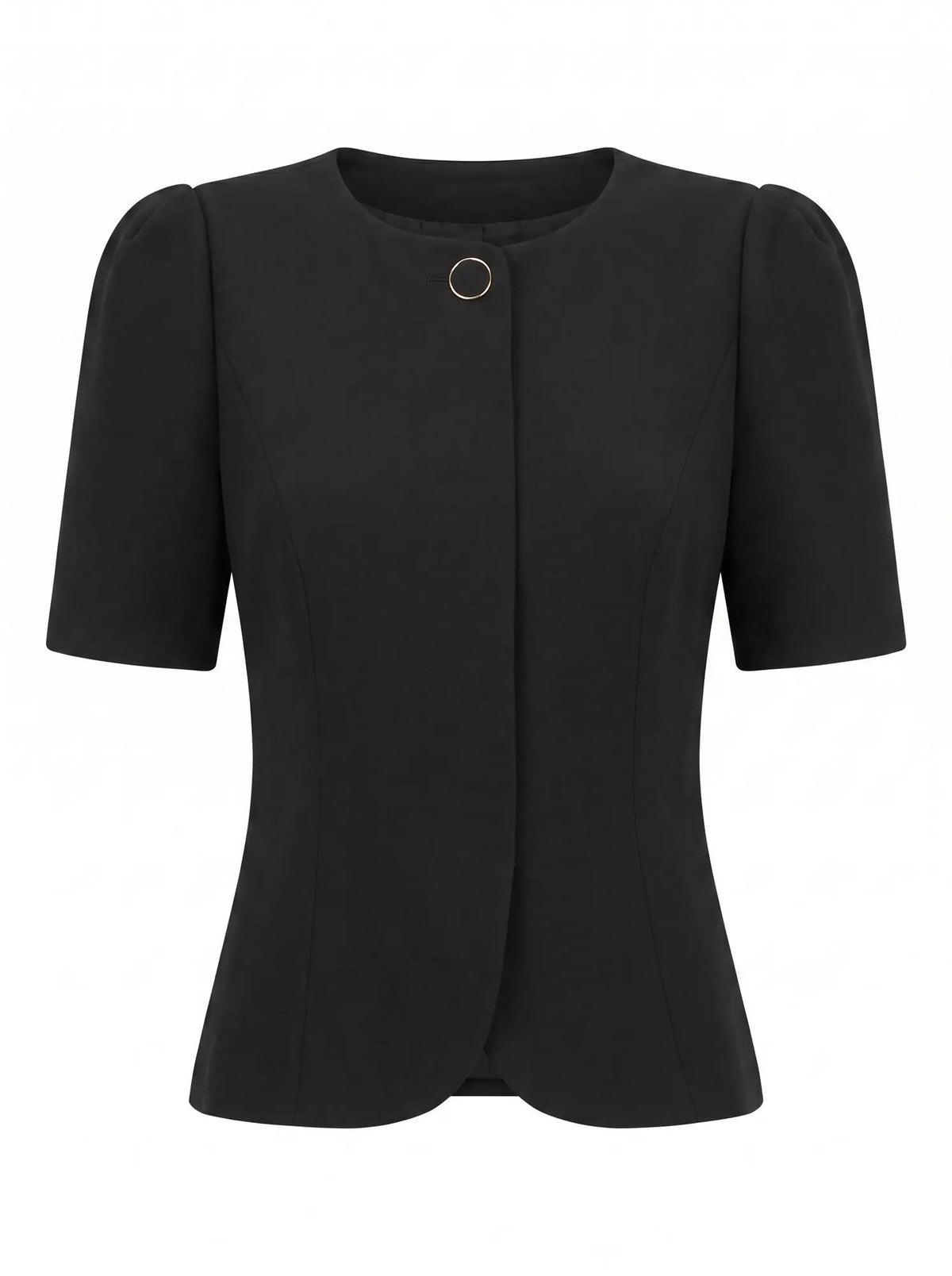 Josie One Button Tailored Blouse Black_mannequin