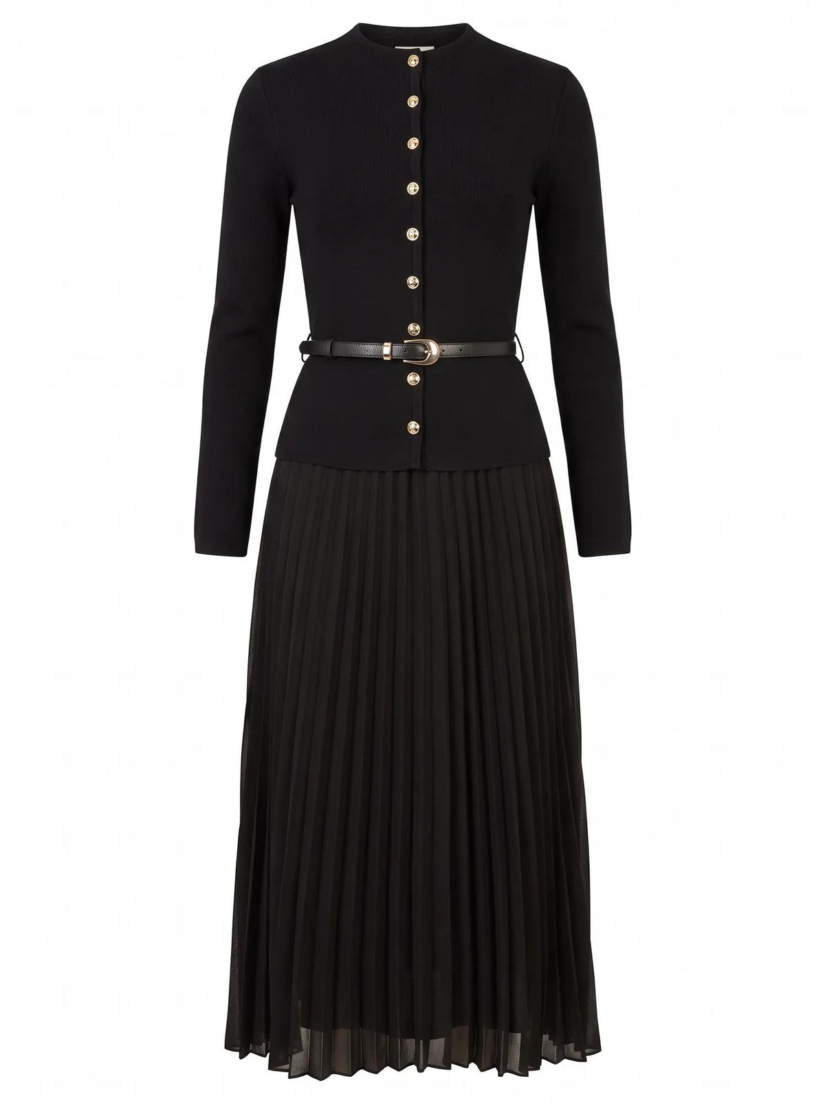 Milana Funnel Neck Midi Dress Black_mannequin