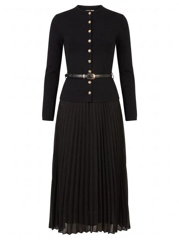 Milana Funnel Neck Midi Dress Black_mannequin