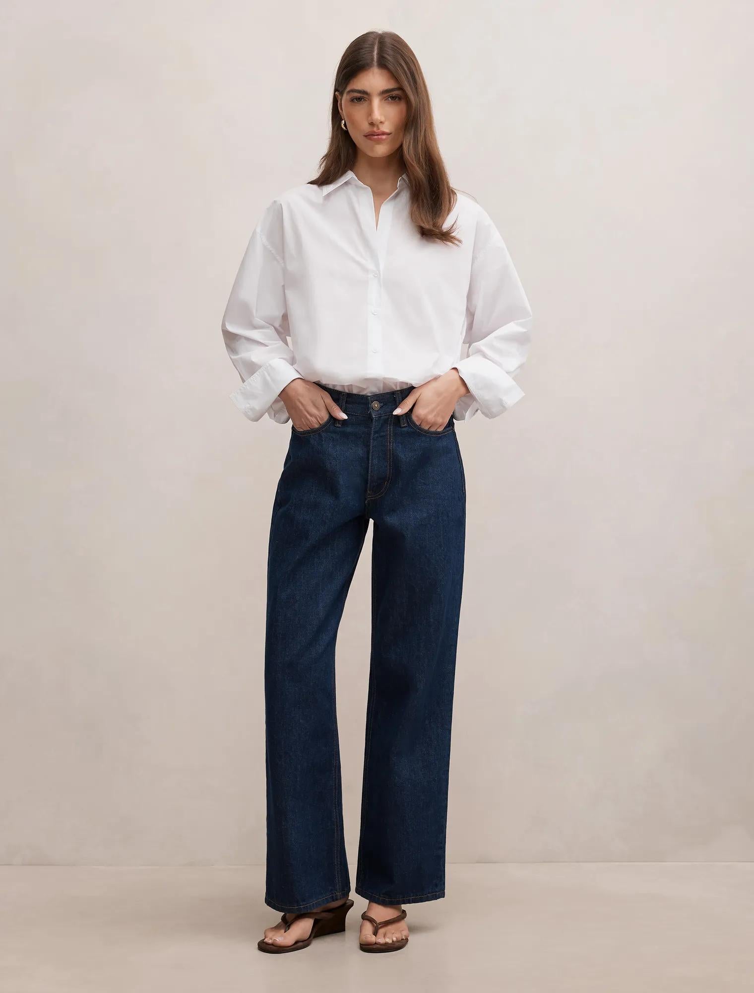 Ivie Oversized Shirt Porcelain