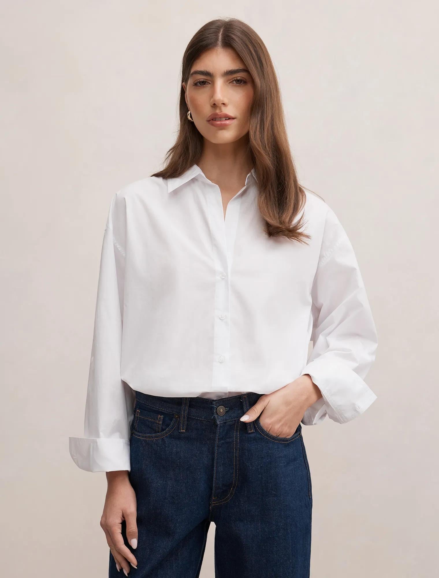 Ivie Oversized Shirt Porcelain