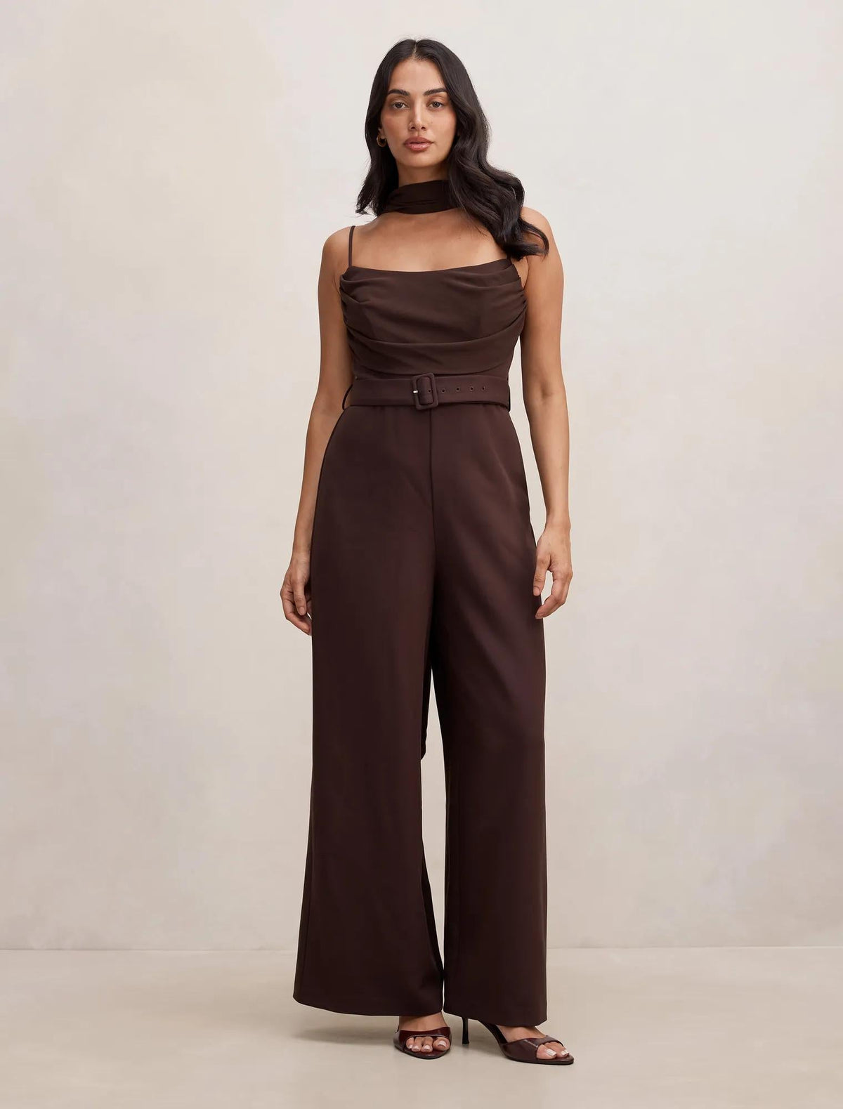 Claudia Strappy Jumpsuit Dark Chocolate