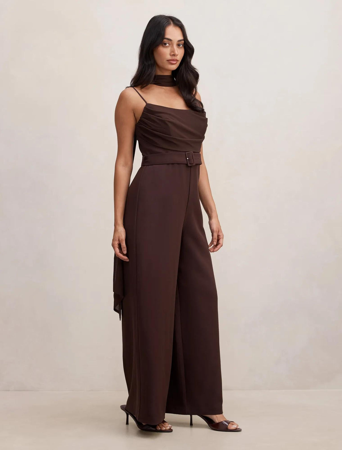 Claudia Strappy Jumpsuit Dark Chocolate
