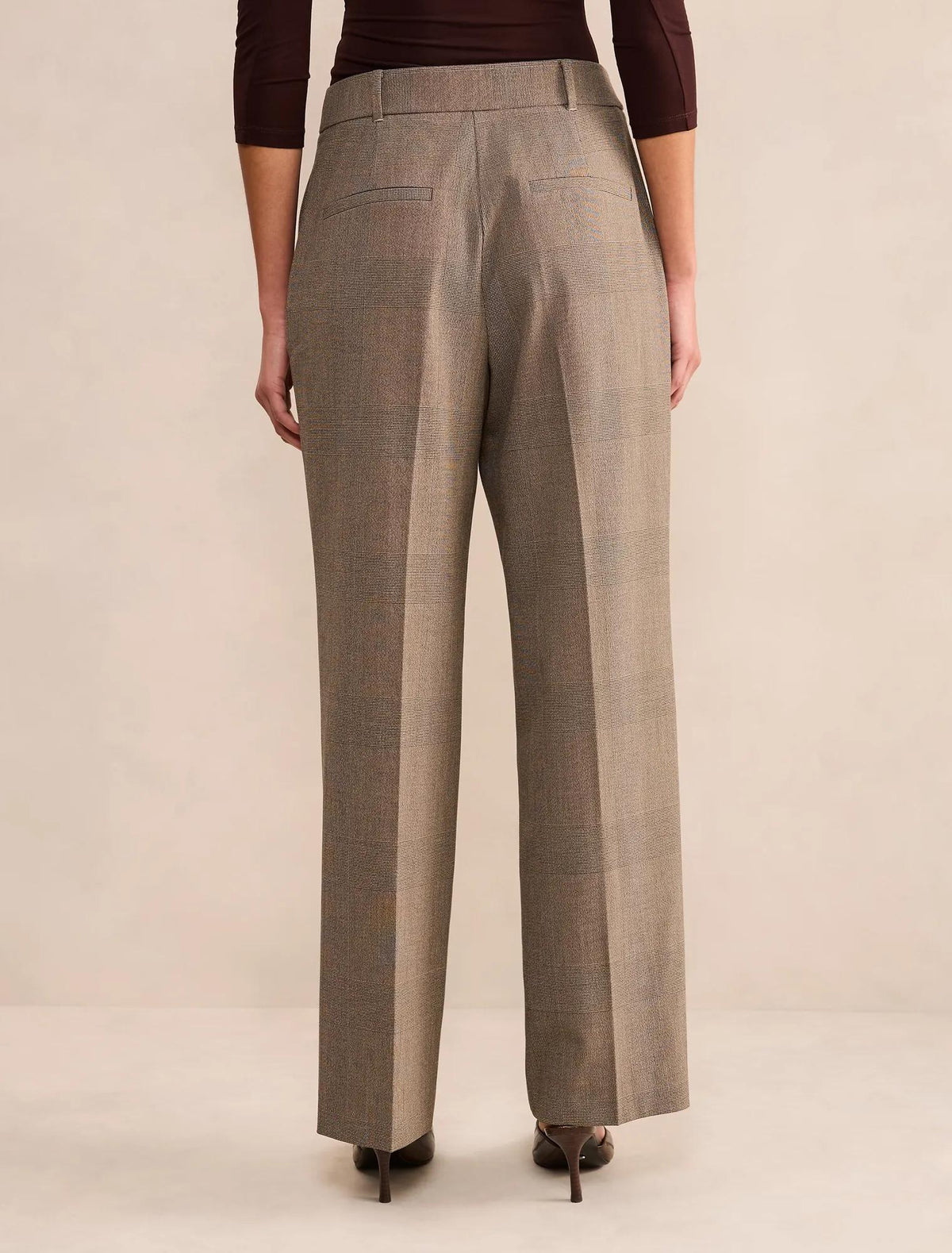 Ada Check Straight Leg Pants Check Suit