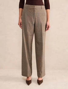 Ada Check Straight Leg Pants Check Suit