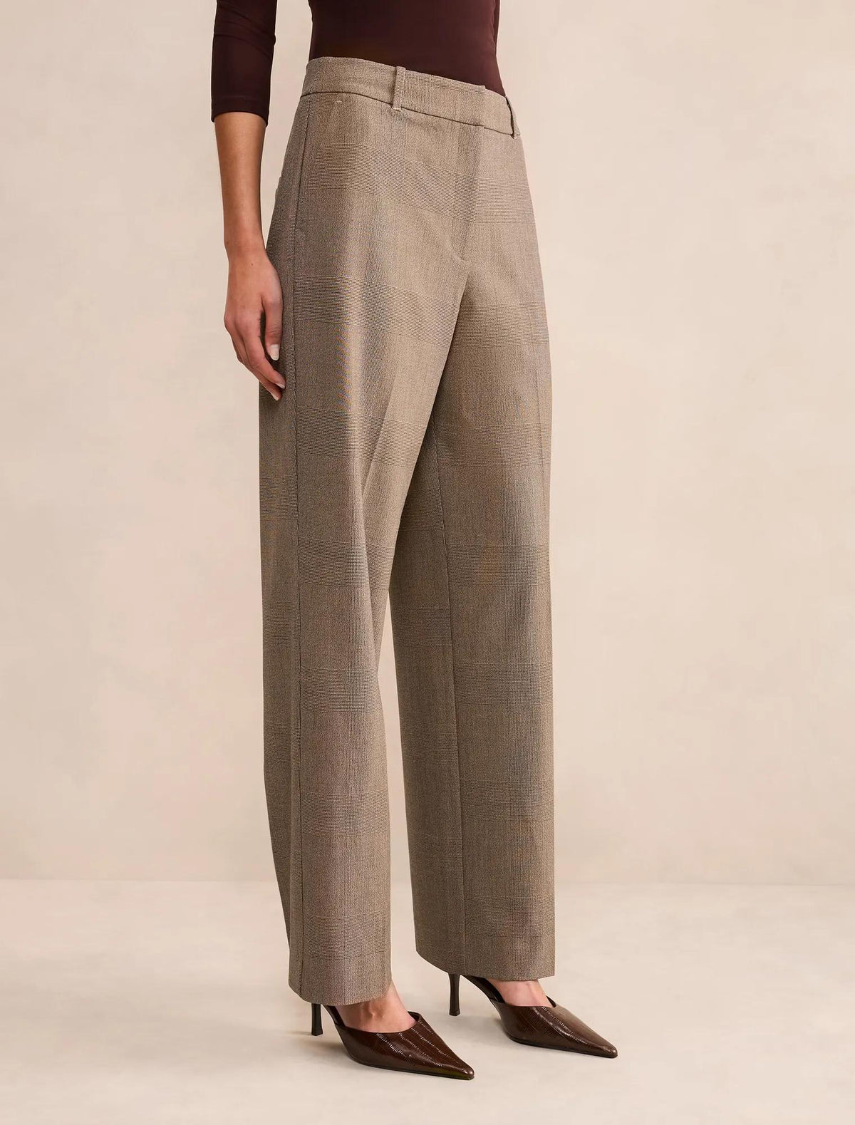 Ada Check Straight Leg Pants Check Suit