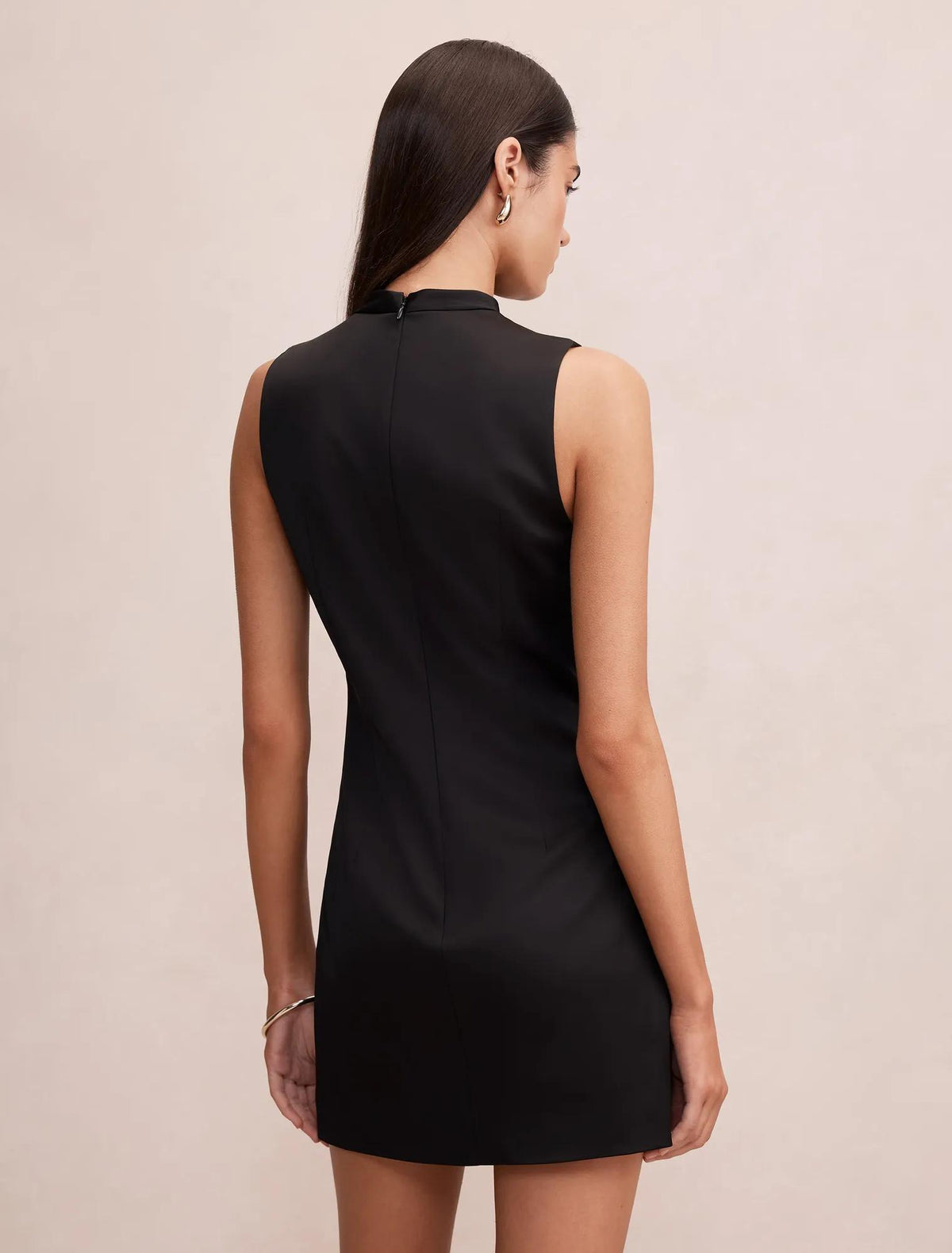 Jade Keyhole Satin Mini Dress Black