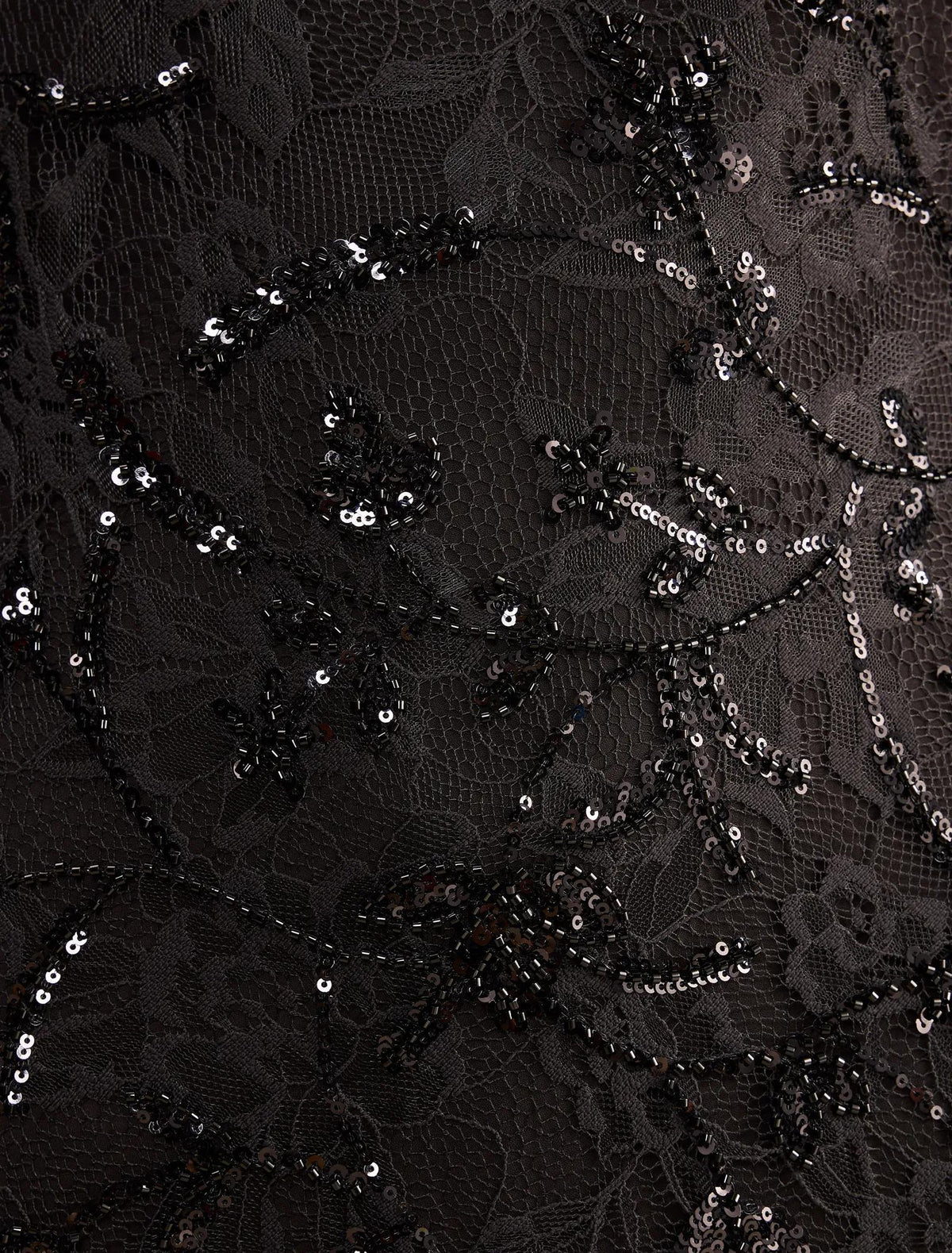 Macy Sequin Lace Halter Maxi Black