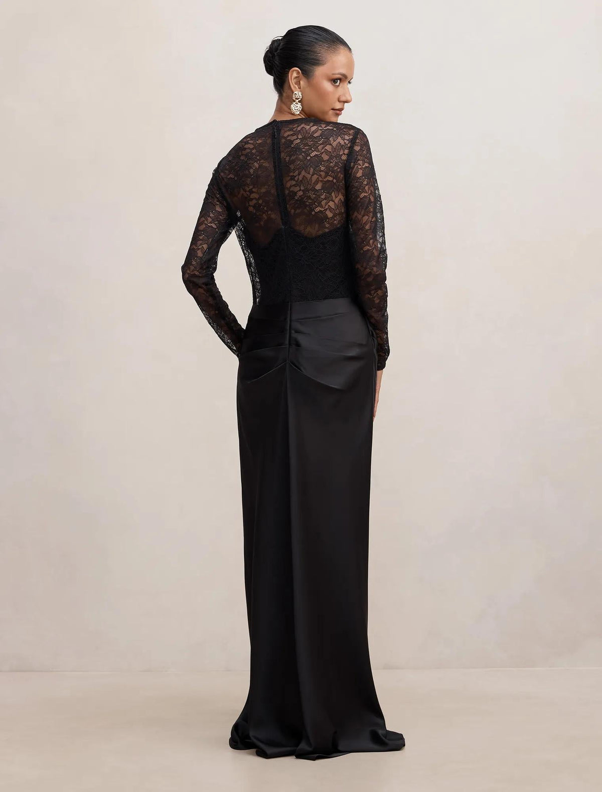 Jayde Petite Lace Bodice Maxi Black