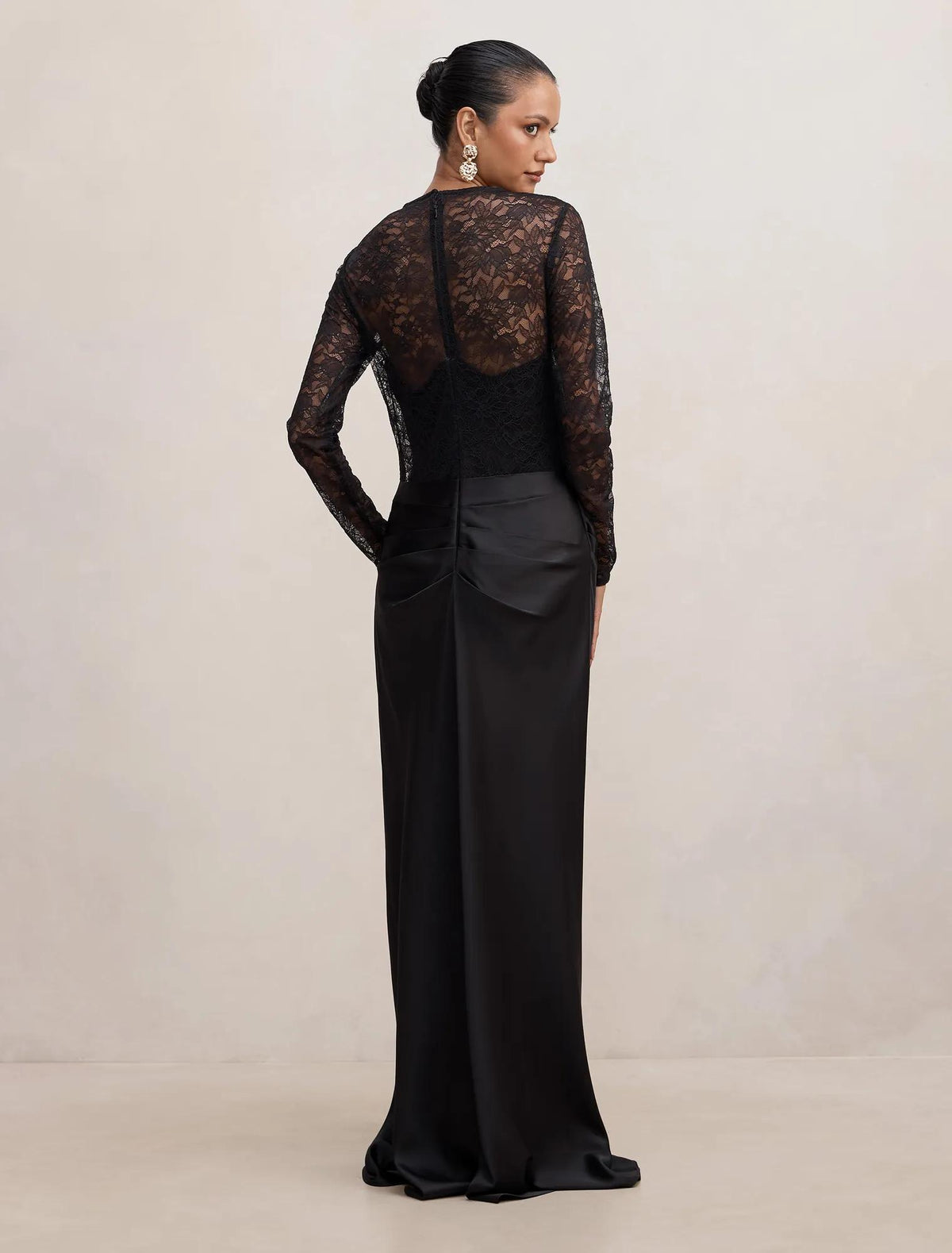 Jayde Petite Lace Bodice Maxi Black