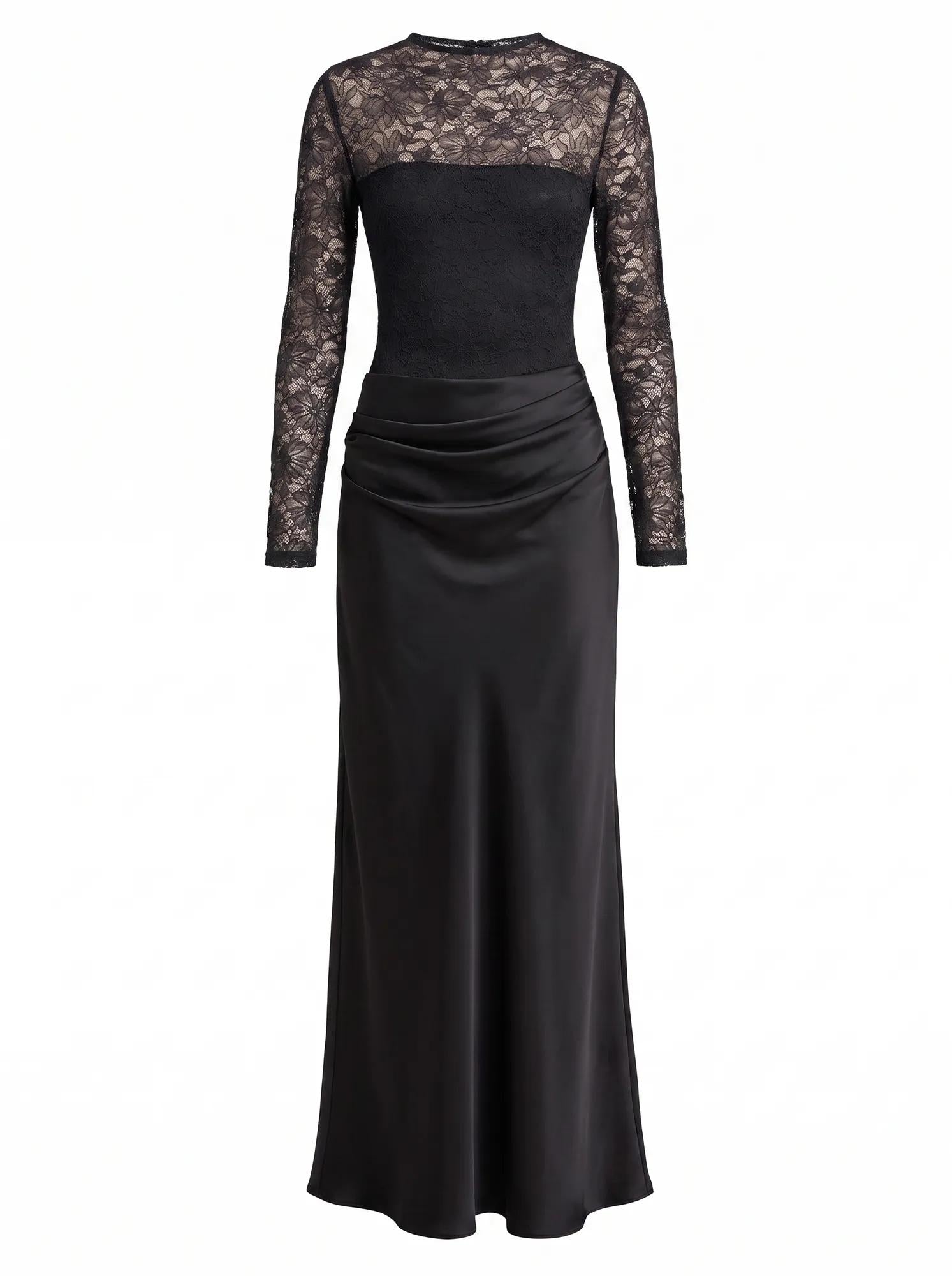 Jayde Petite Lace Bodice Maxi Black