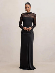 Jayde Petite Lace Bodice Maxi Black
