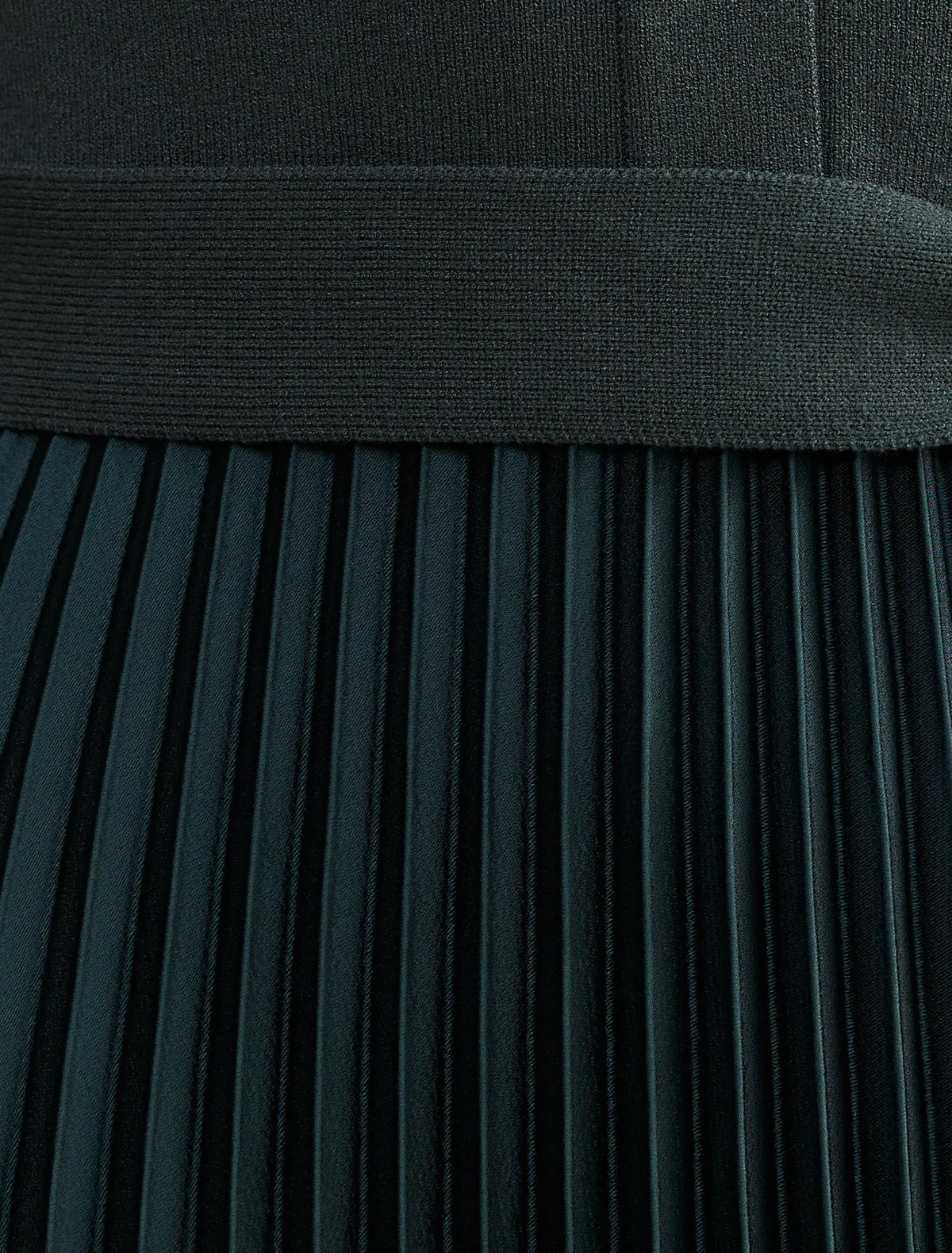 Hailey Woven Mix Knit Dress Deep Green