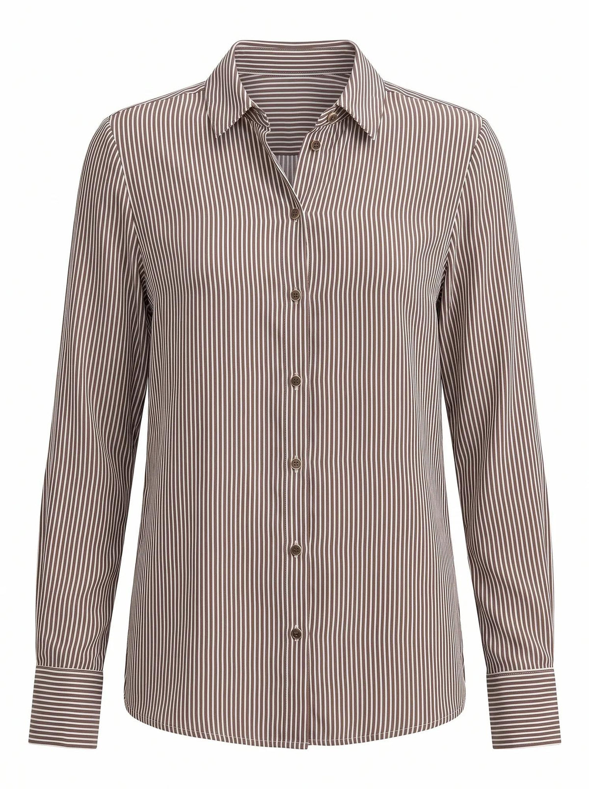 Solara Stripe Shirt Khaki Stripe_mannequin