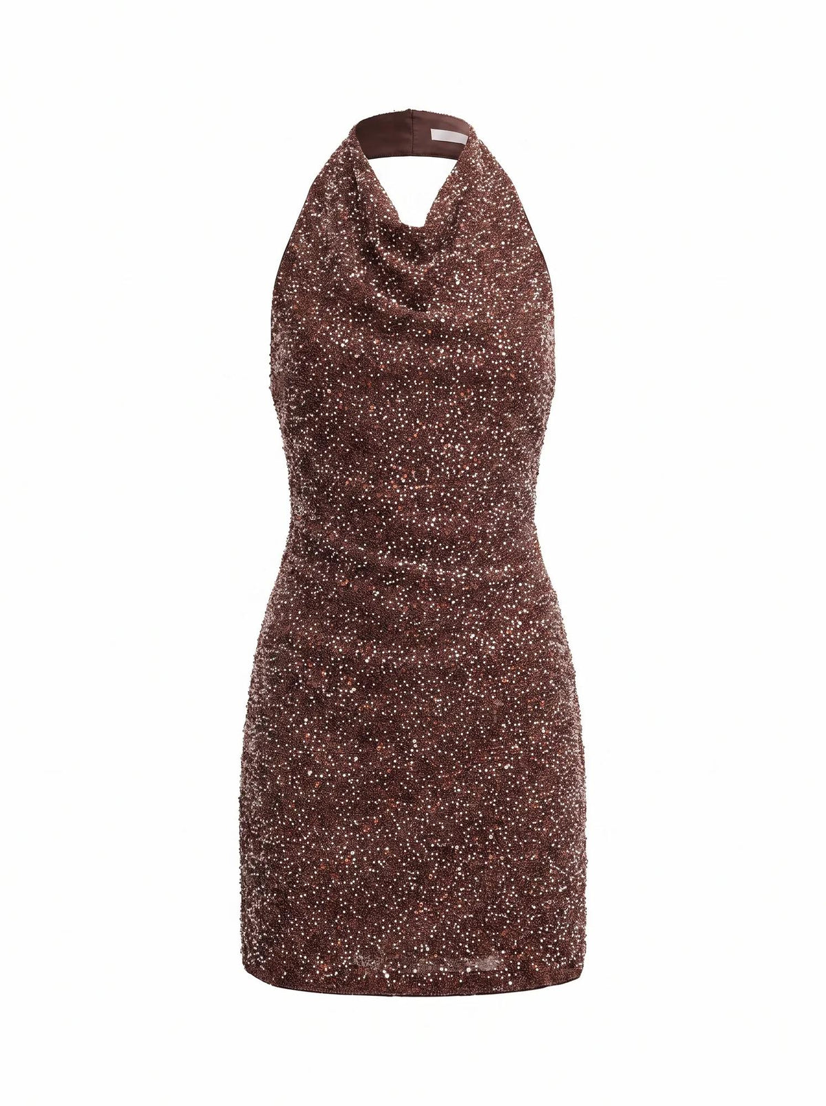 Mila Beaded Sequin Mini Chocolate/Silver_mannequin