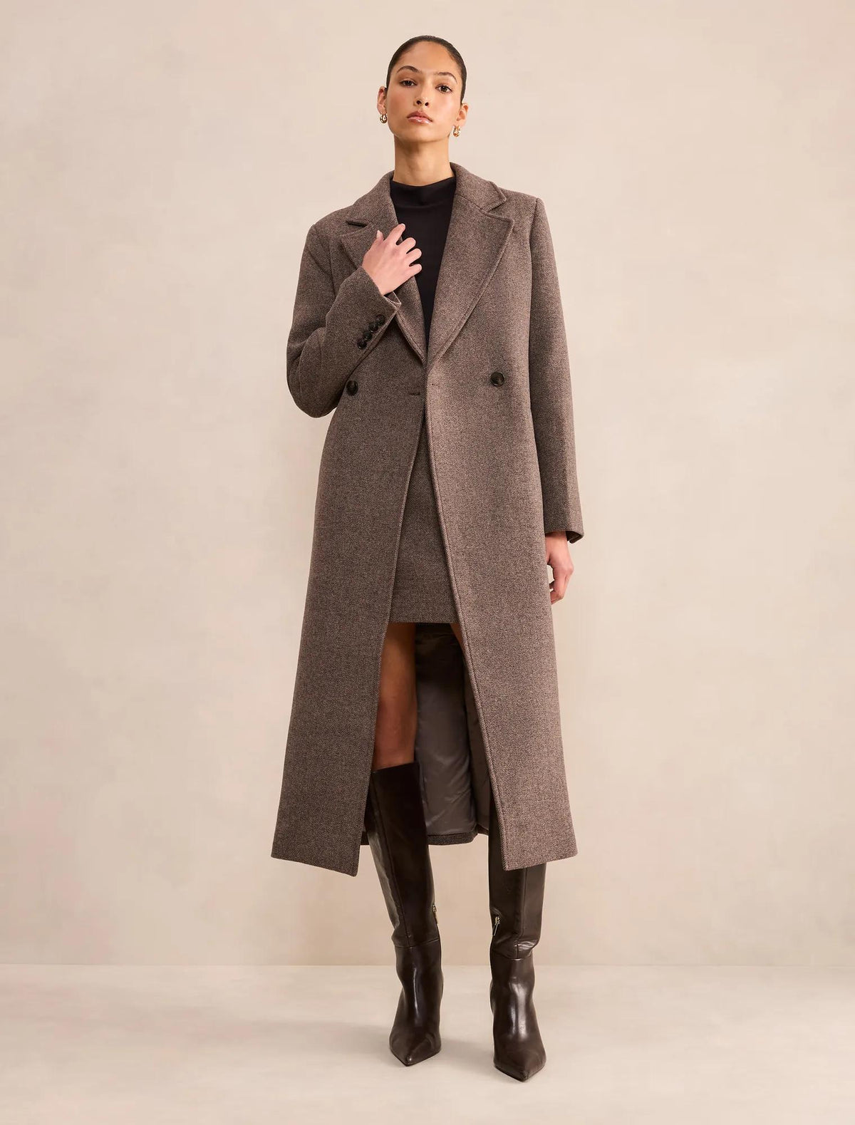 Scout Double Breasted Coat Brown Set