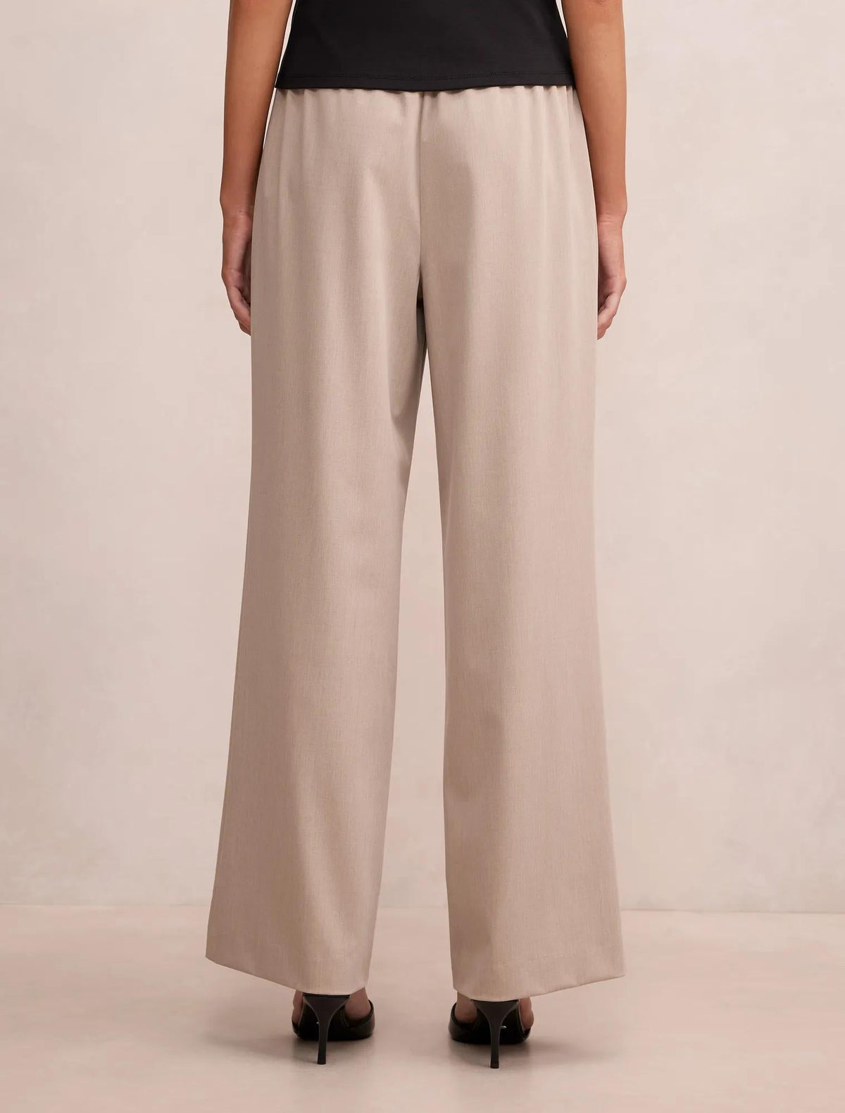 Ella Elastic Wide Leg Pant Neutral