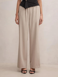 Ella Elastic Wide Leg Pant Neutral