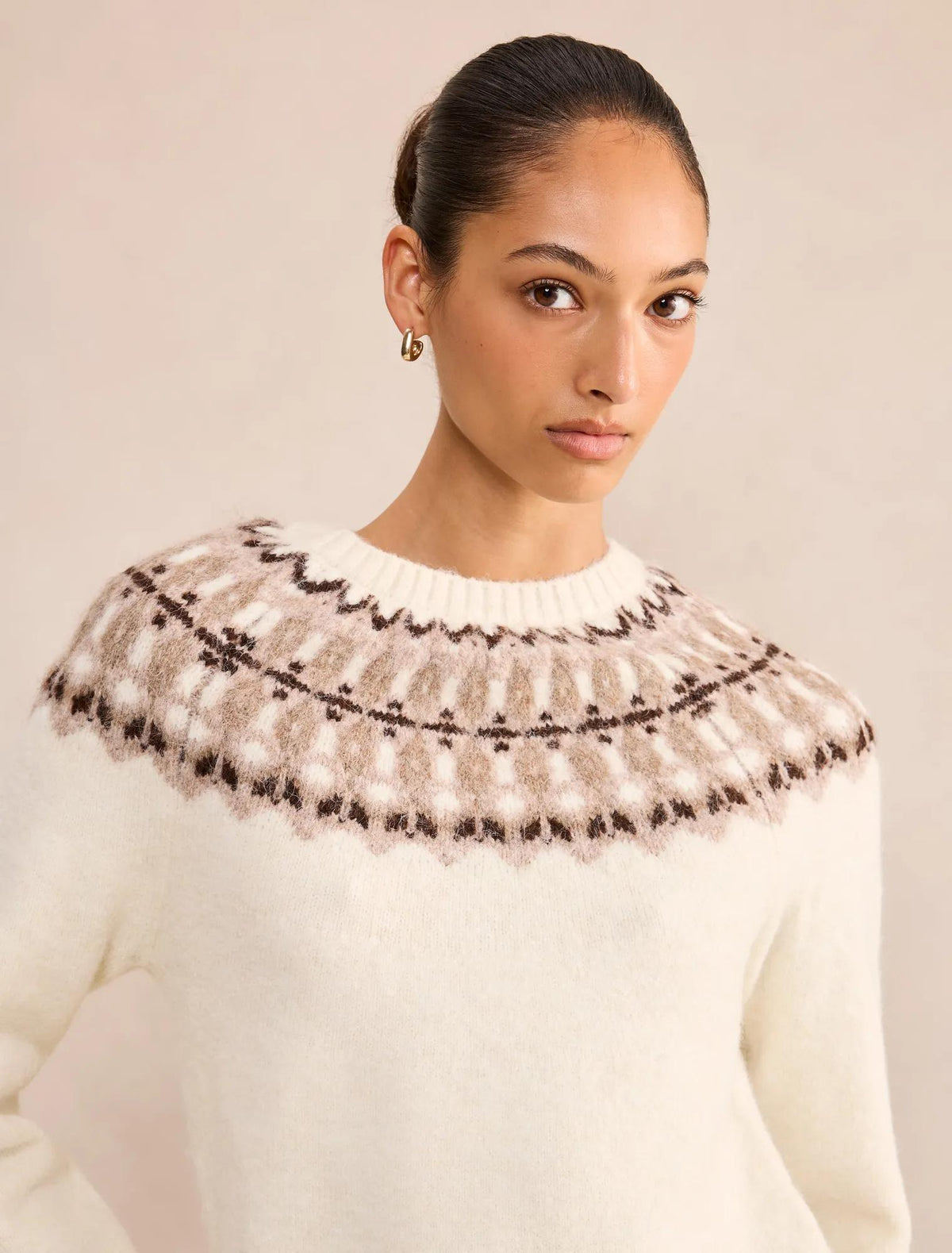 Rosa Fair Isle Sweater Cream Fair Isle