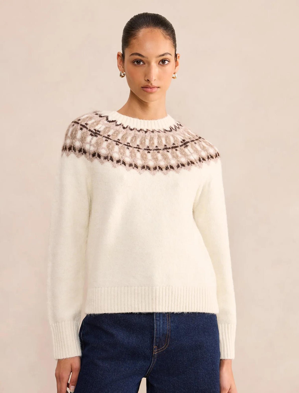 Rosa Fair Isle Sweater Cream Fair Isle