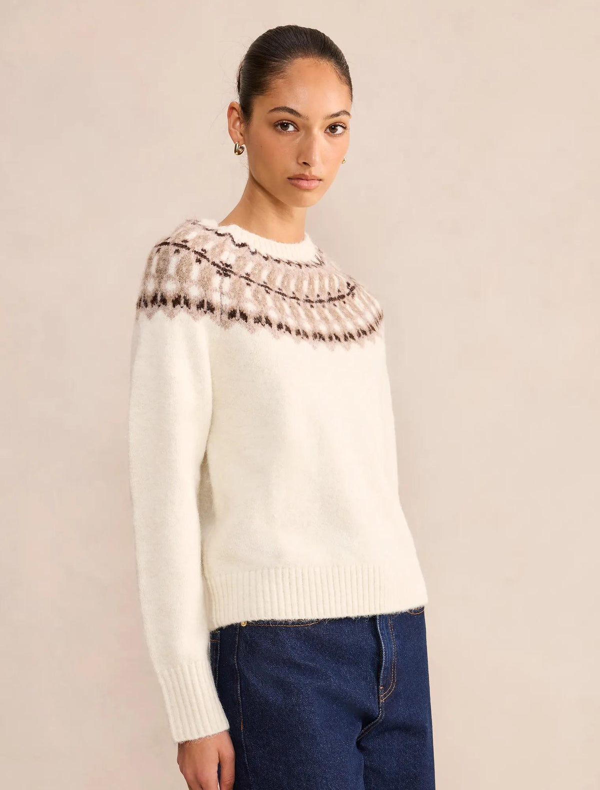Rosa Fair Isle Sweater Cream Fair Isle