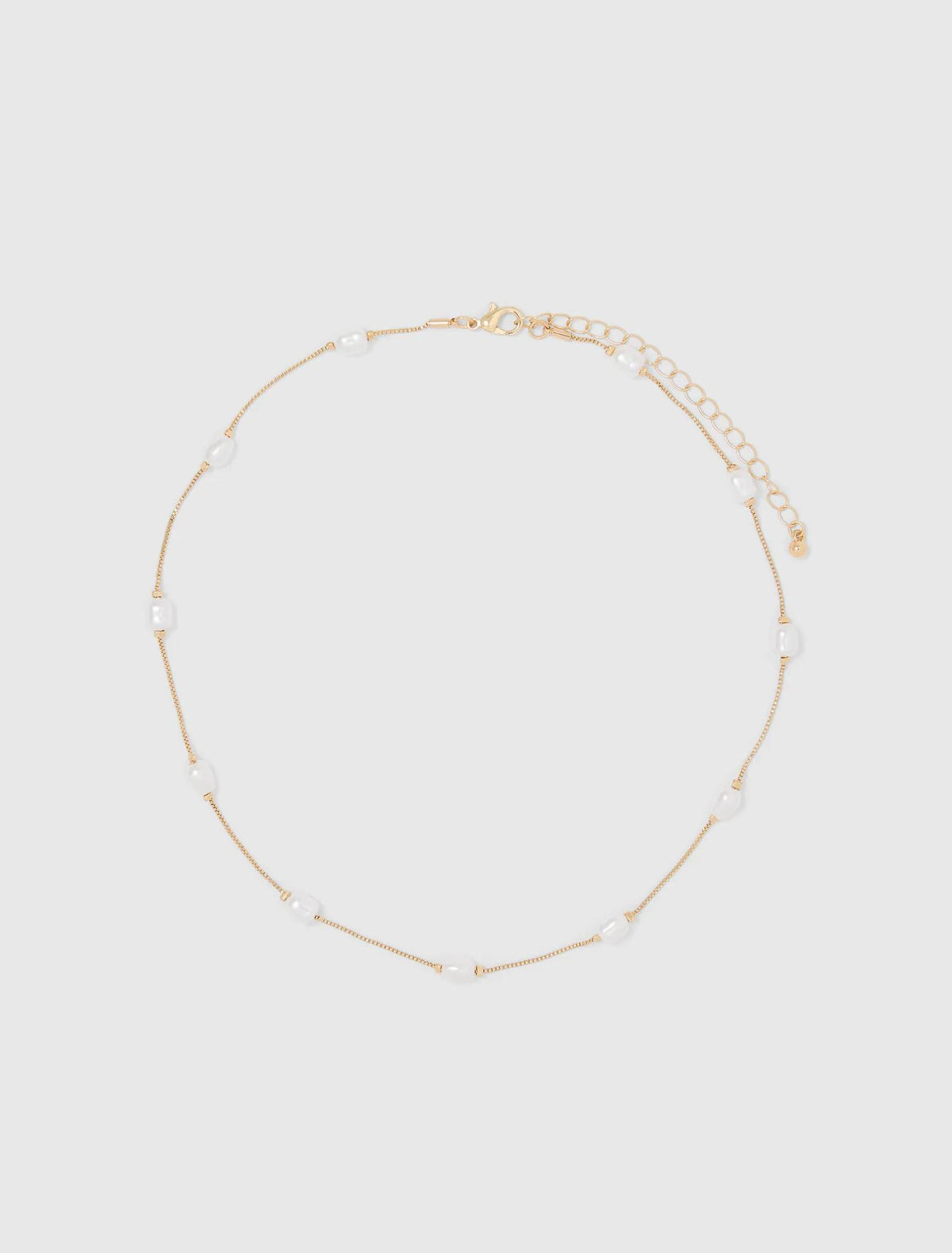 Eva Pearl Elegant Necklace Pearl/Gold_mannequin