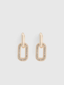 Sunny Small Link Earring Gold/Crystal_mannequin