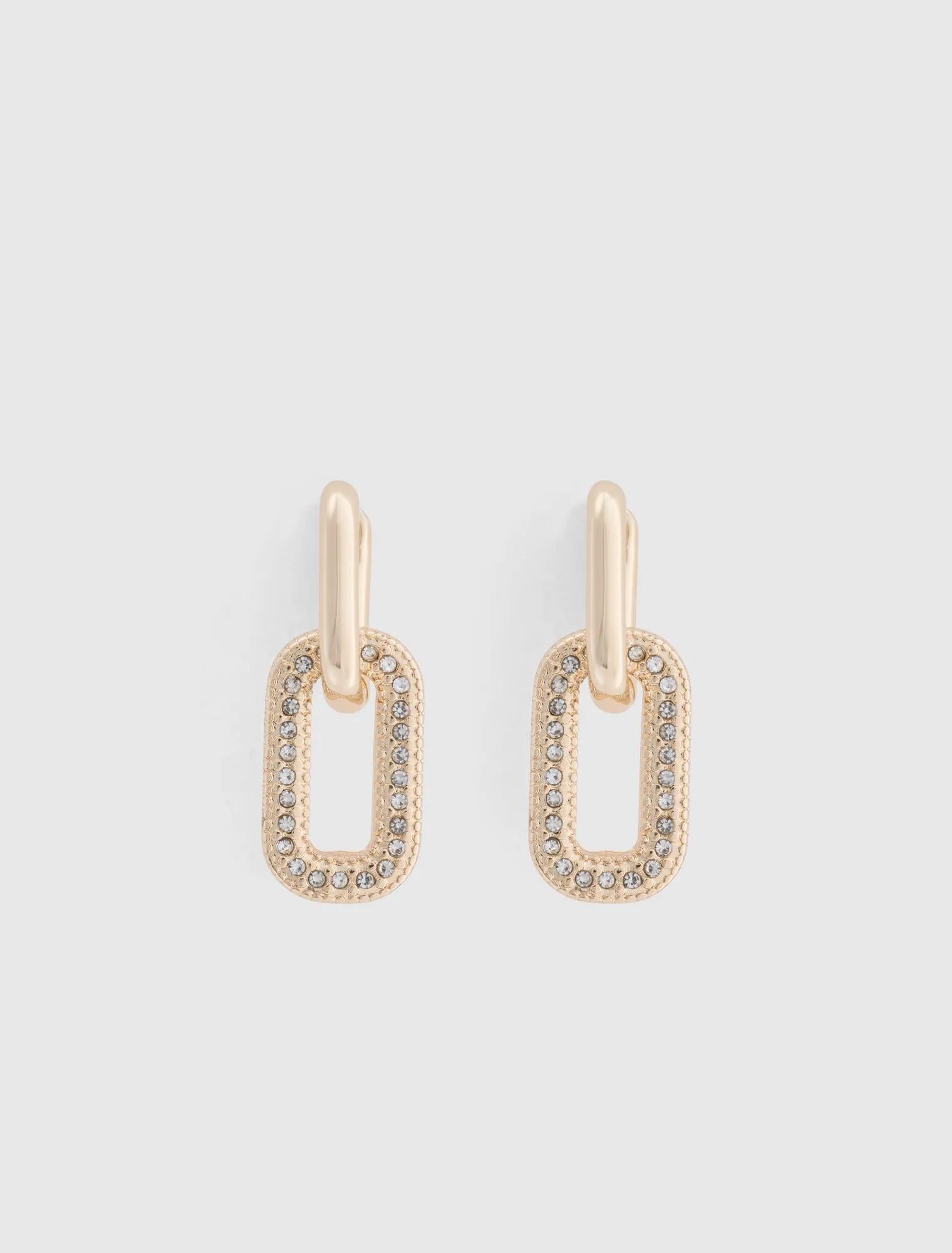 Sunny Small Link Earring Gold/Crystal