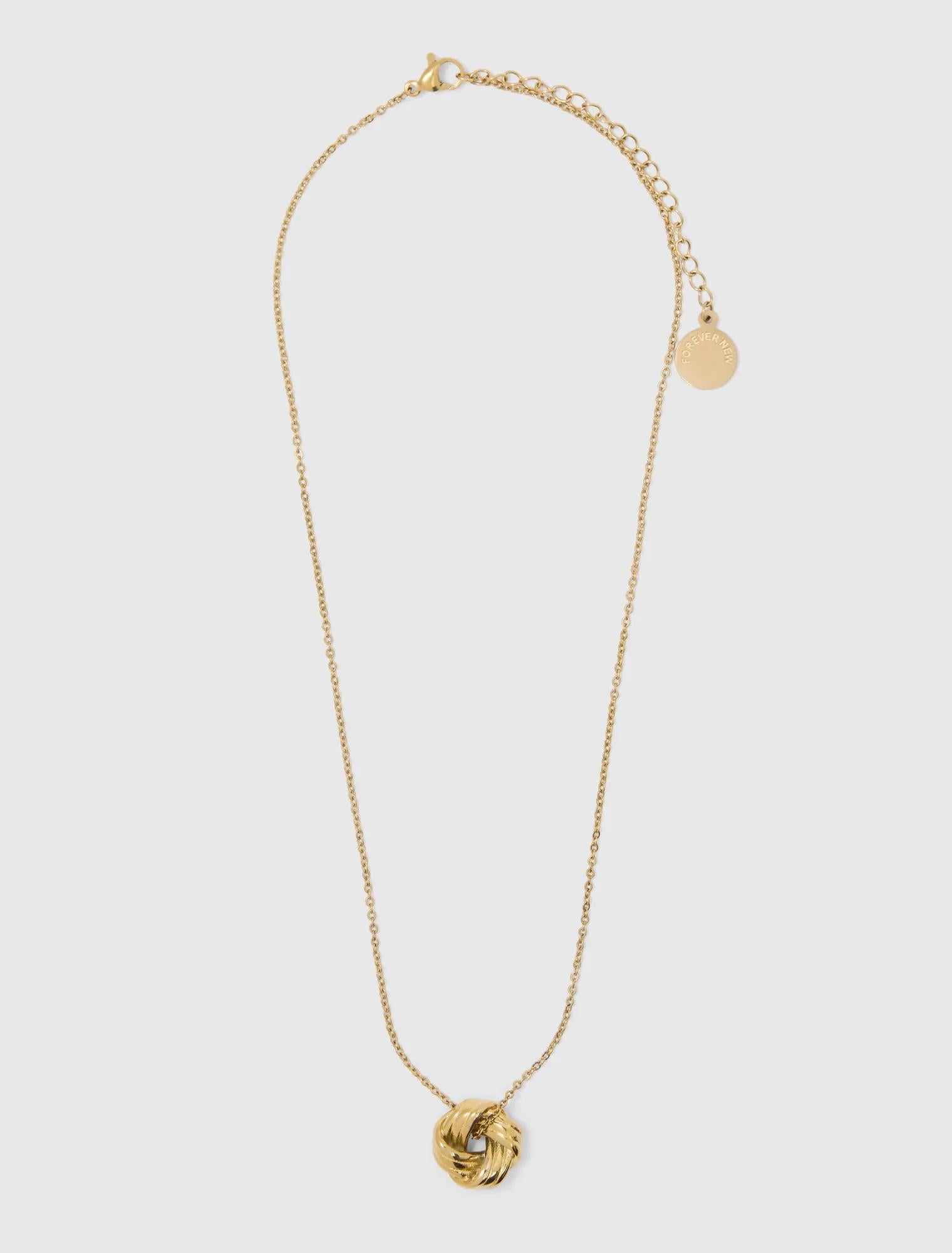 Tulsa Twist Pendant Necklace Gold Plated