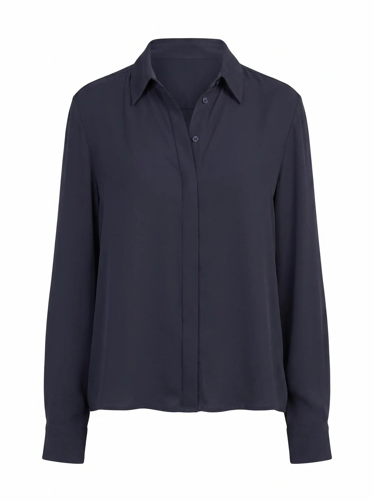 Rowe Gathered Blouse Navy_mannequin